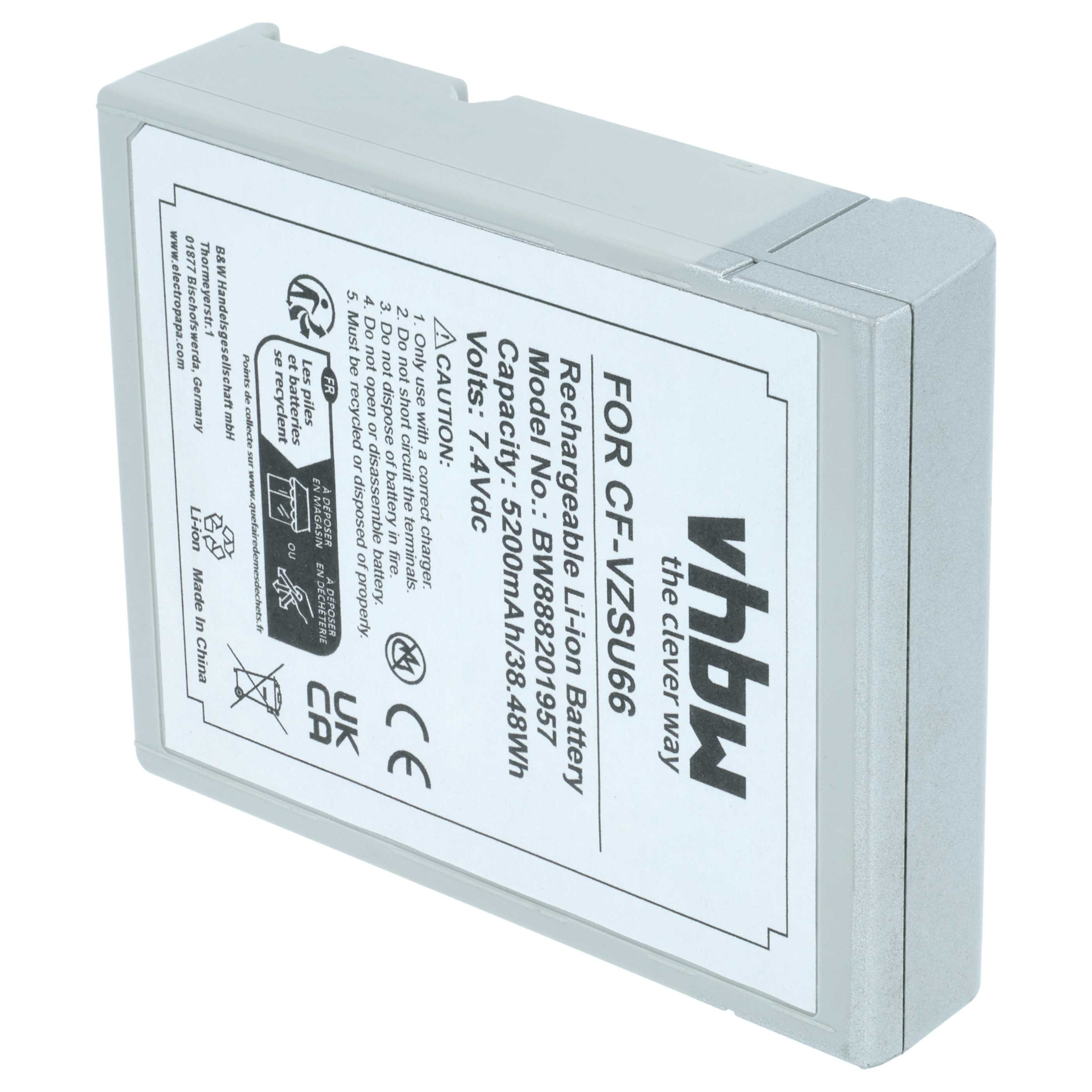 Akumulator do laptopa zamiennik Panasonic CF-VZSU66U - 5200 mAh 7,4 V Li-Ion, czarny