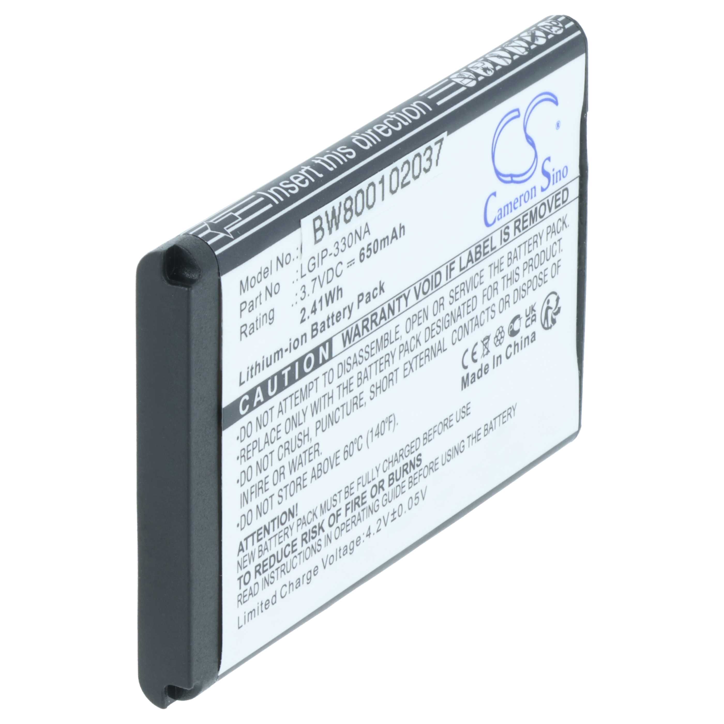 Batteria sostituisce LGIP-330NA per cellulare - 600mAh 3,7V Li-Ion 