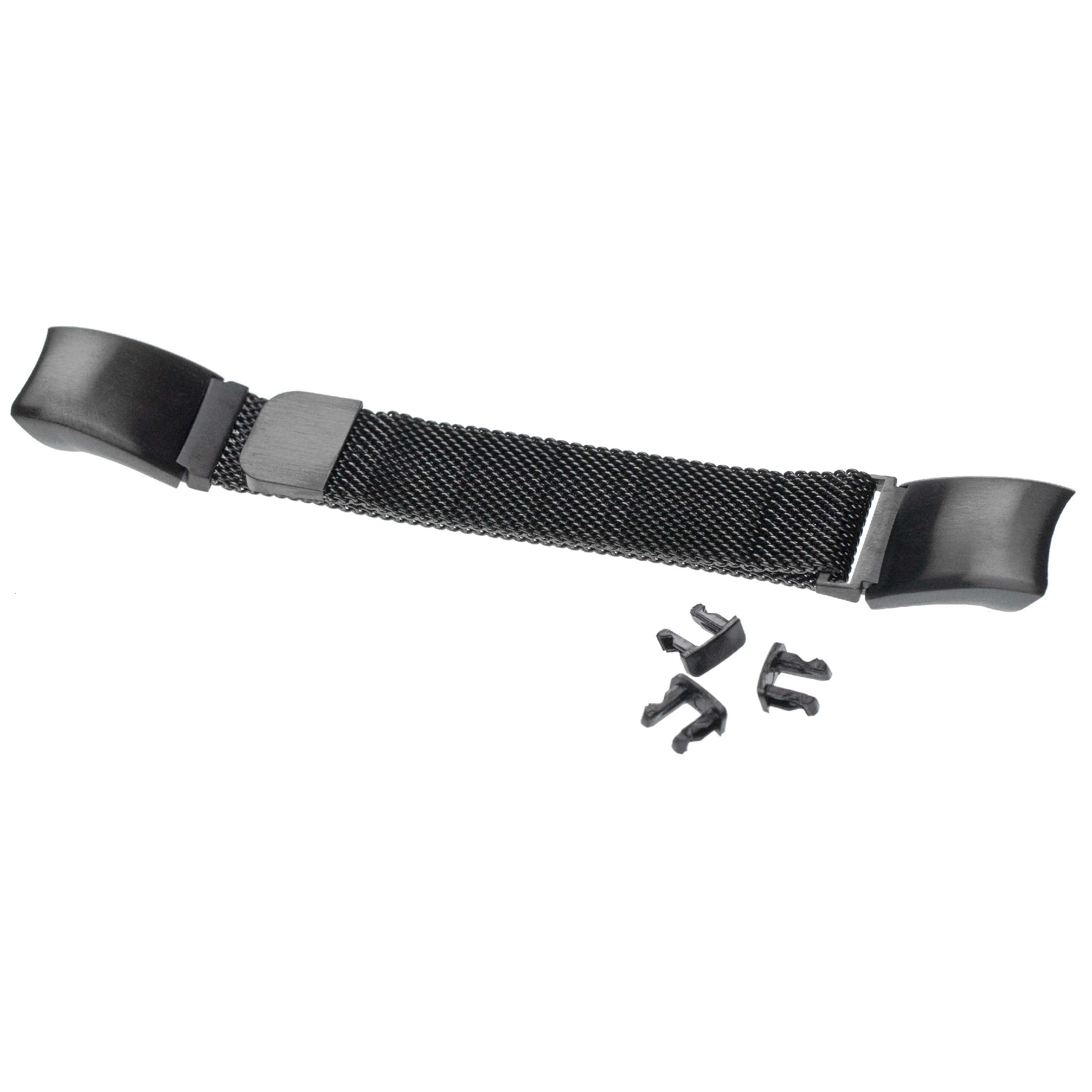 correa para Huawei Honor Band 4 / Honor Band 5 smartwatch - largo 23 cm, ancho 16 mm, acero inoxidable, negro