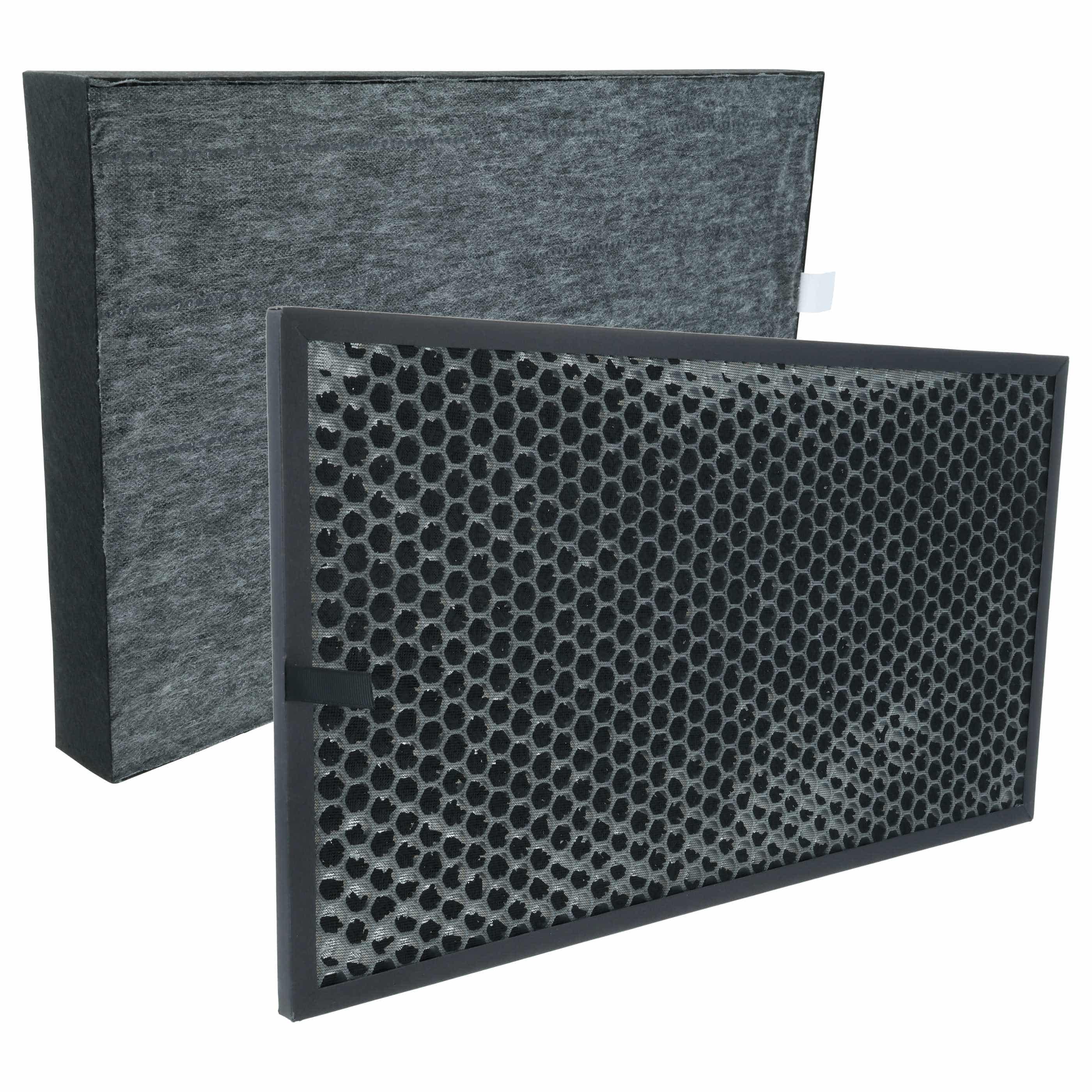 2 Part Filter Set replaces Sharp FZ-C100DFE, FZ-C100DFU Air Purifier - activated carbon filter, HEPA filter