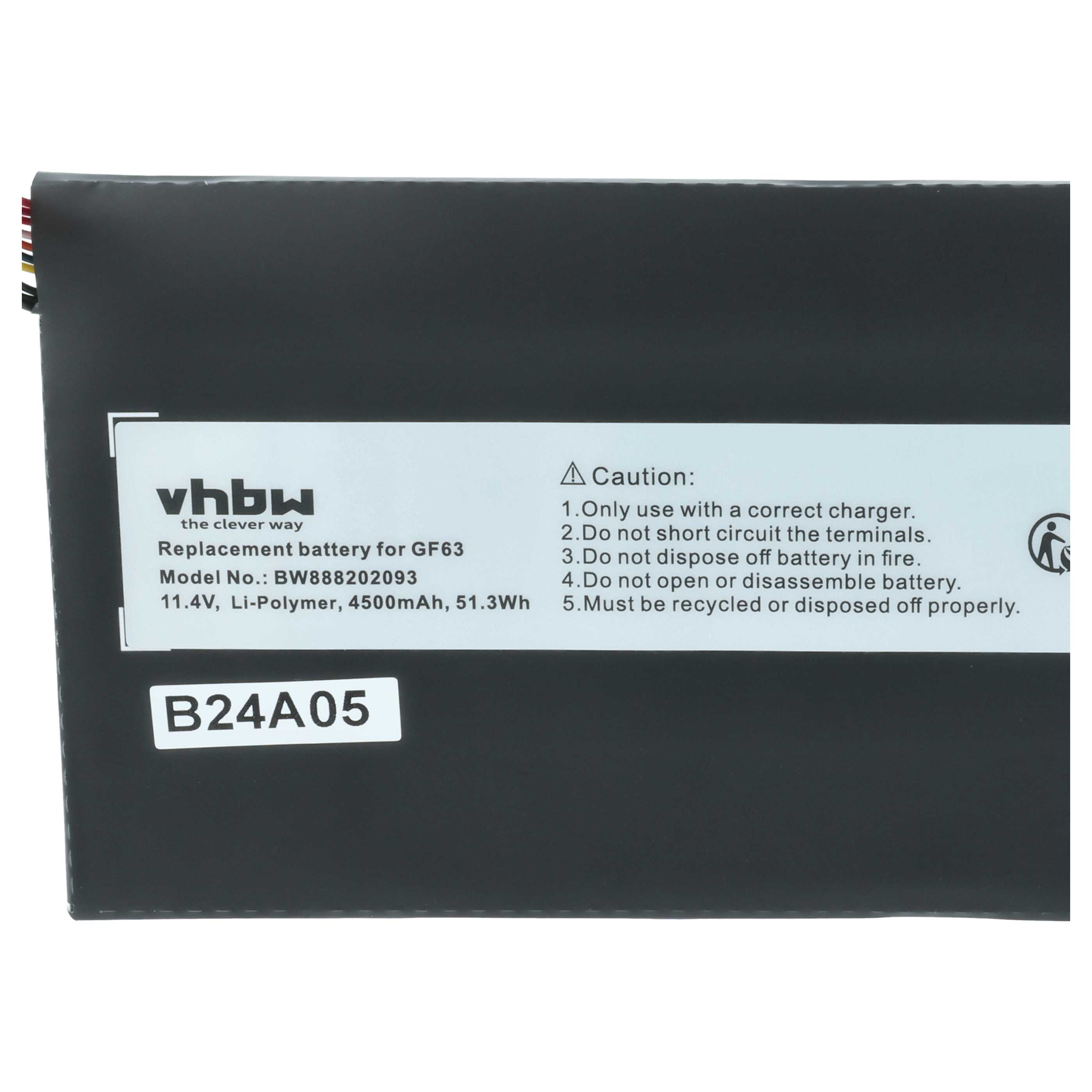 Akumulator do laptopa zamiennik MSI BTY-M6K - 4500 mAh 11,4 V LiPo, czarny