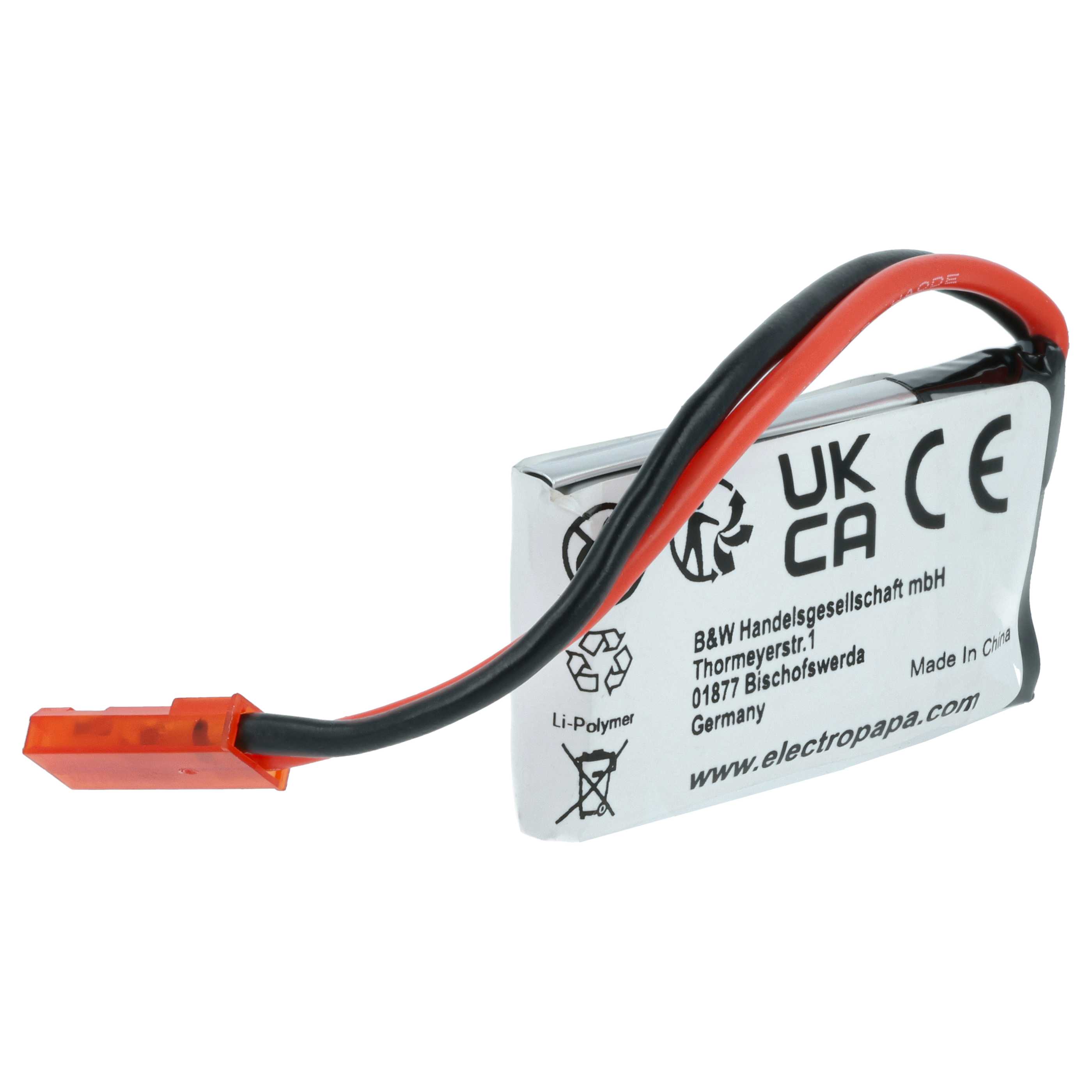 Batterie remplace Carrera 370410147 modèle radio-télécommandé - 650mAh 3,7V Li-polymère, JST BEC