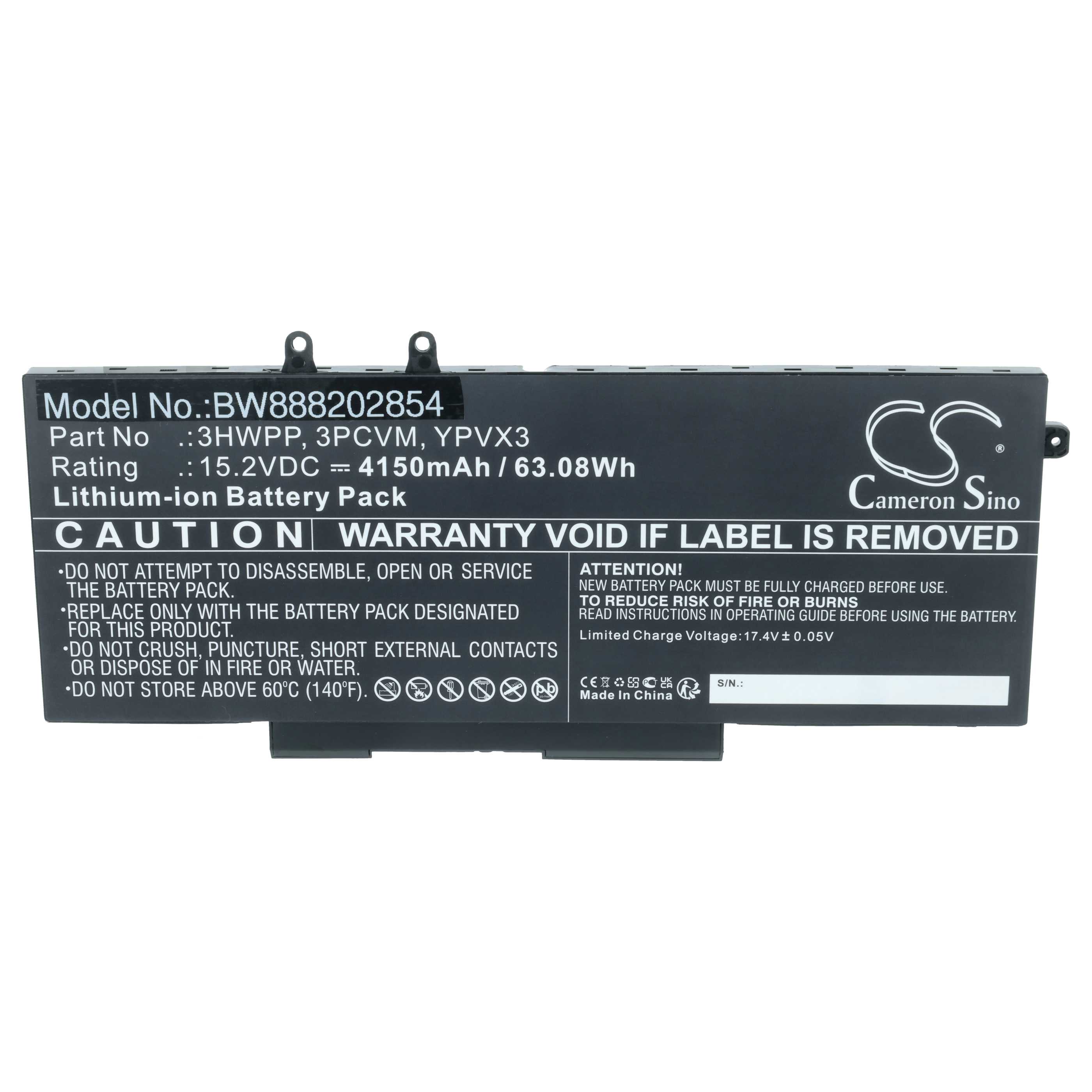 Akumulator do laptopa zamiennik Dell 1VY7F, 3HWPP, 10X1J, 401D9, 3PCVM, 3YNXM - 4150 mAh 15,2 V Li-Ion