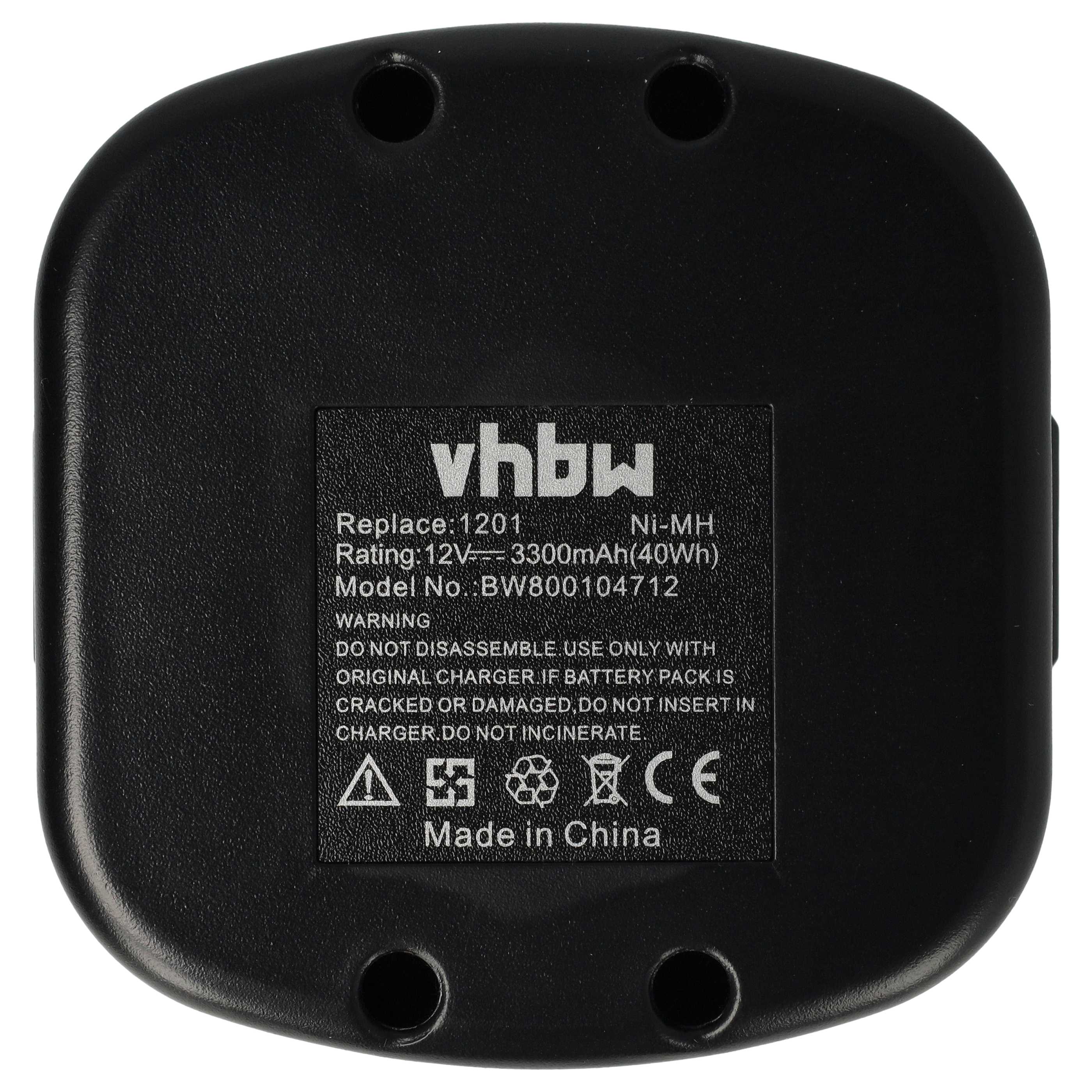 Battery replaces Lincoln 1201, 218-787, LIN-1201 Electric Power Tool - 3300 mAh, 12 V, NiMH
