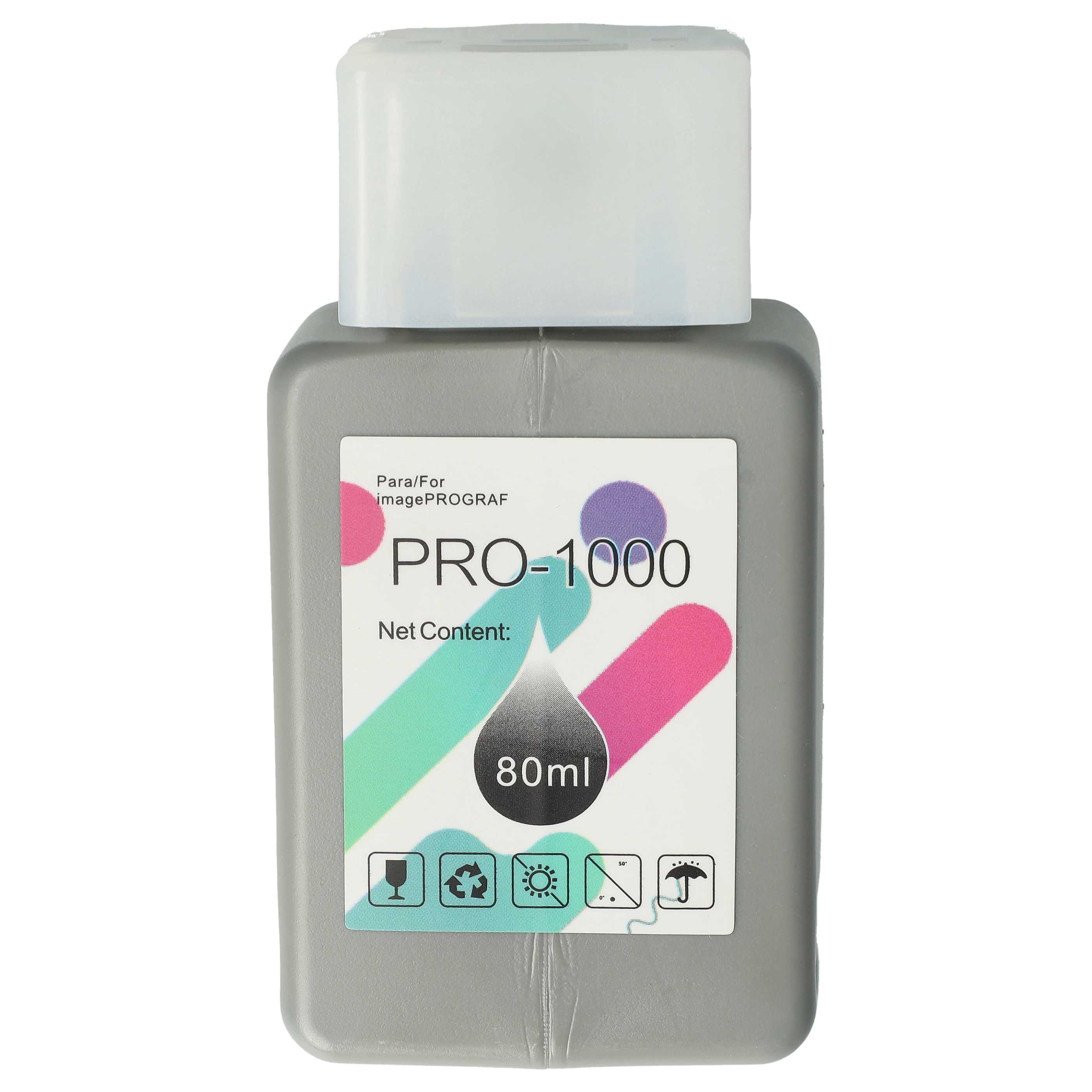 Ink Cartridge as Exchange for Canon PFI-1000MBK, PFI-1000 MBK for Canon Printer - Matt-Black 80 ml + Chip