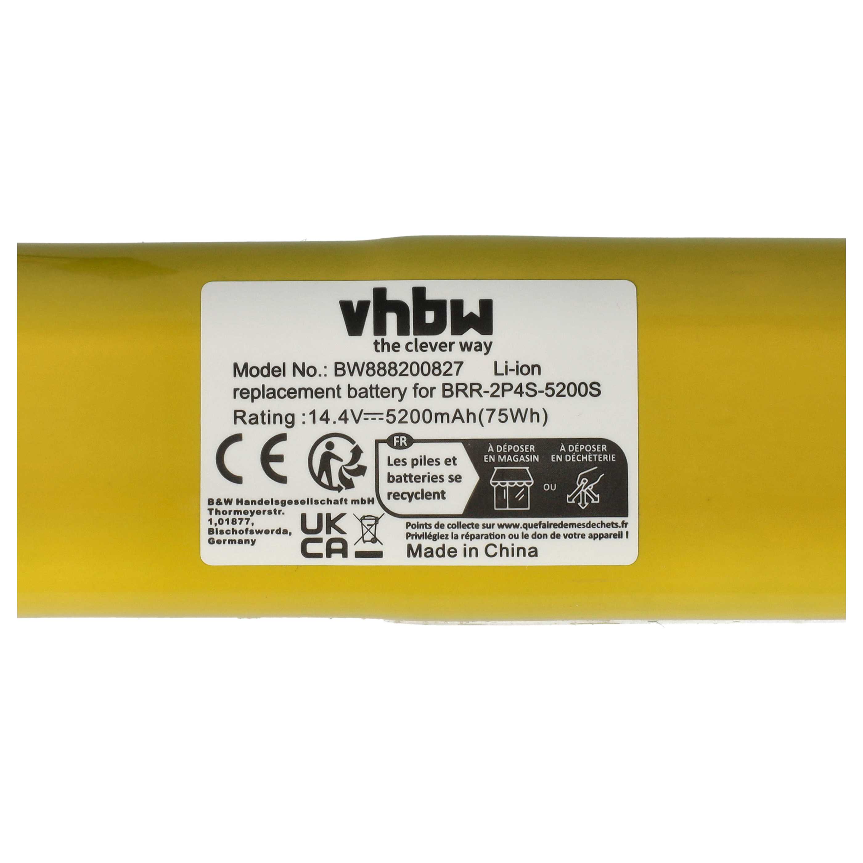 Battery replaces Xiaomi BJSTS0002-2016, 400-900-1755 Ruby_S, BRR-1P4S-2600S for Dreame etc. 5200mAh, 14.4V, Li-Ion