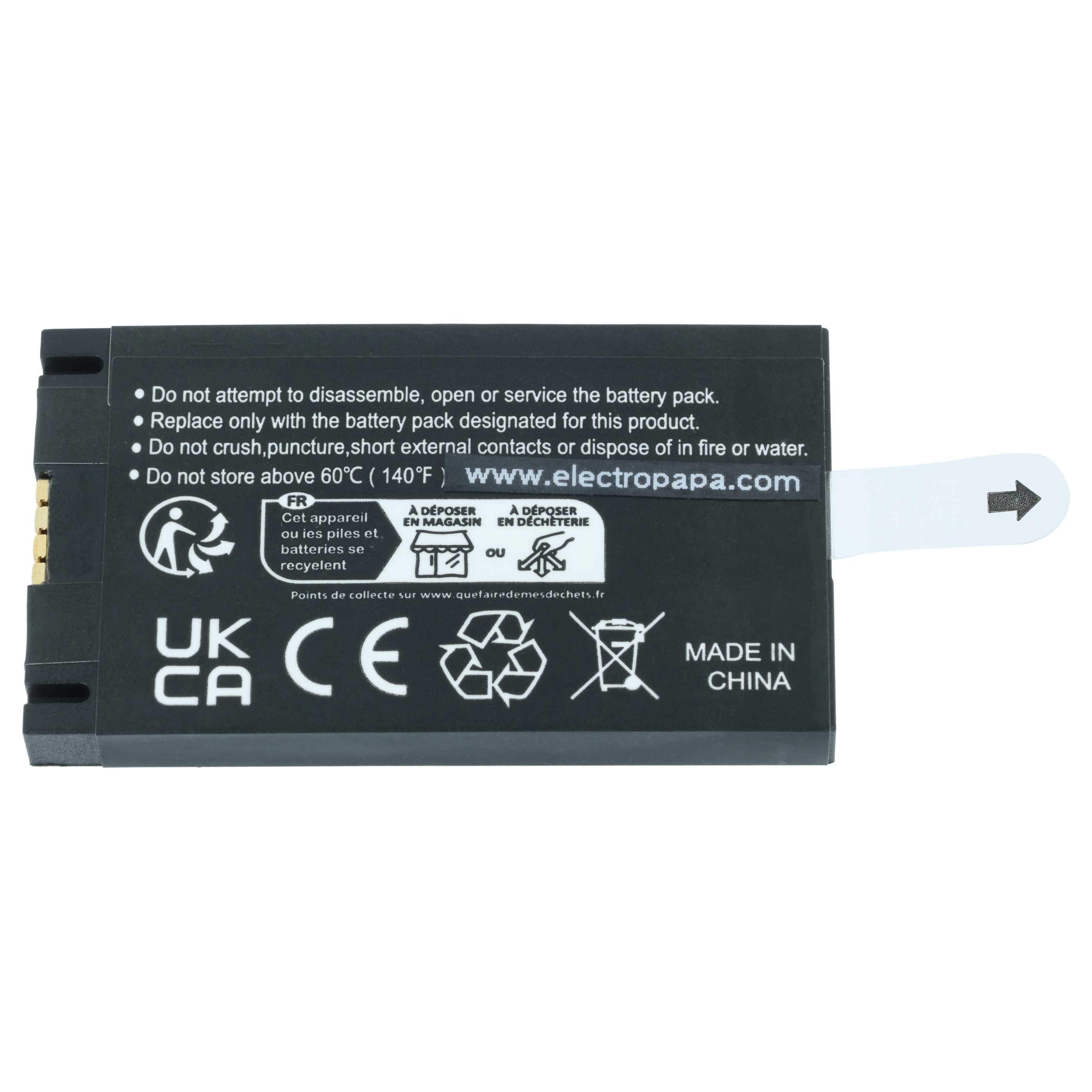 Batería reemplaza Datalogic 11300794, 3H21-00000370 para escáner código de barras (1100 mAh, 3,7 V, Li-Ion)
