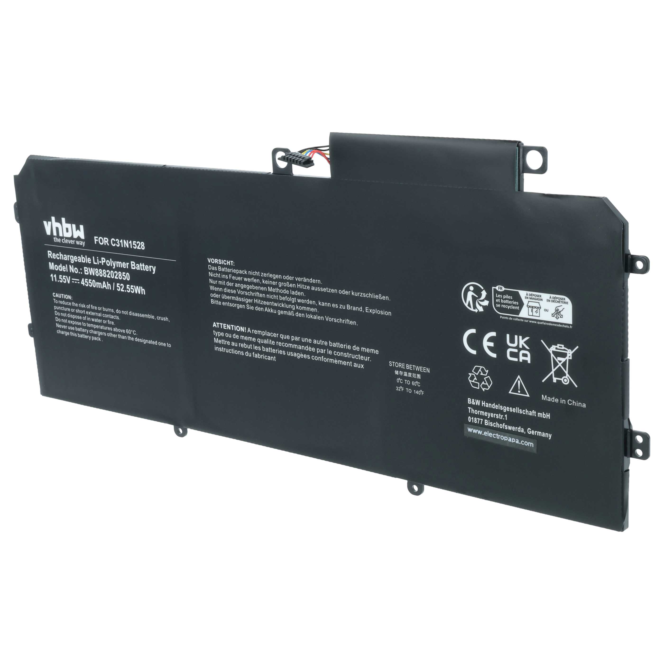 Akumulator do laptopa zamiennik Asus 0B200-00730200, C31N1528 - 4550 mAh 11,55 V LiPo