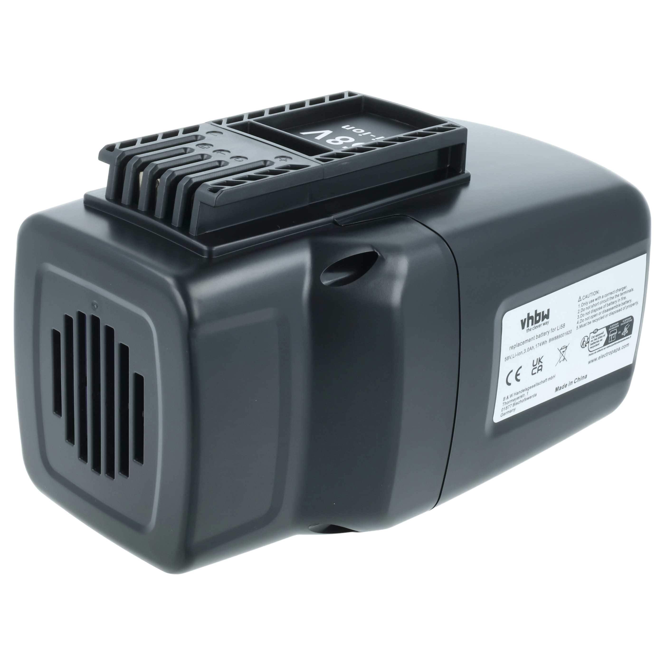 Battery replaces McCulloch 59-09.238.03, 582611701, 590810401 Electric Power Tool - 3000 mAh, 58 V, Li-Ion