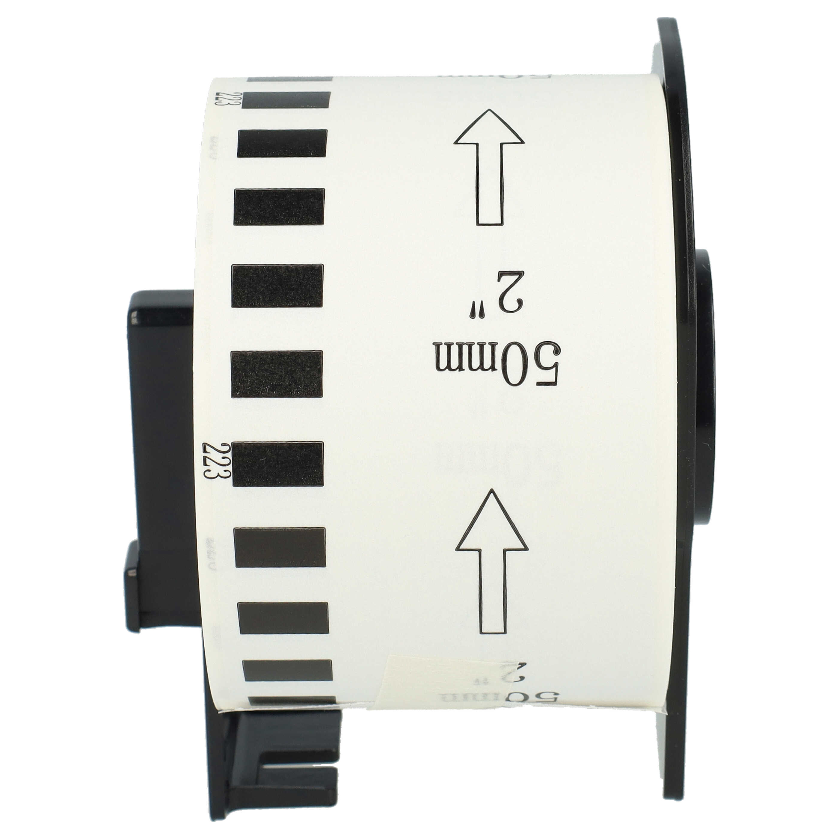 3x Label Roll replaces Brother DK-22223 Labeller - Premium 50 mm x 30.48 m + Holder