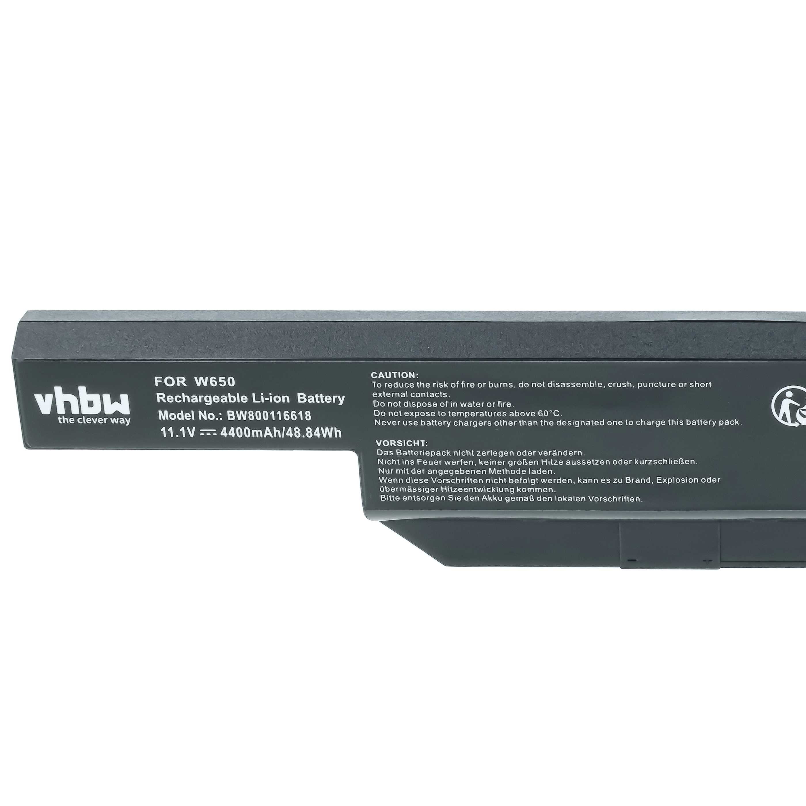 Akumulator do laptopa zamiennik Clevo 6-87-W650S-4D4A1, 6-87-W650S-4D4A - 4400 mAh 11,1 V Li-Ion, czarny