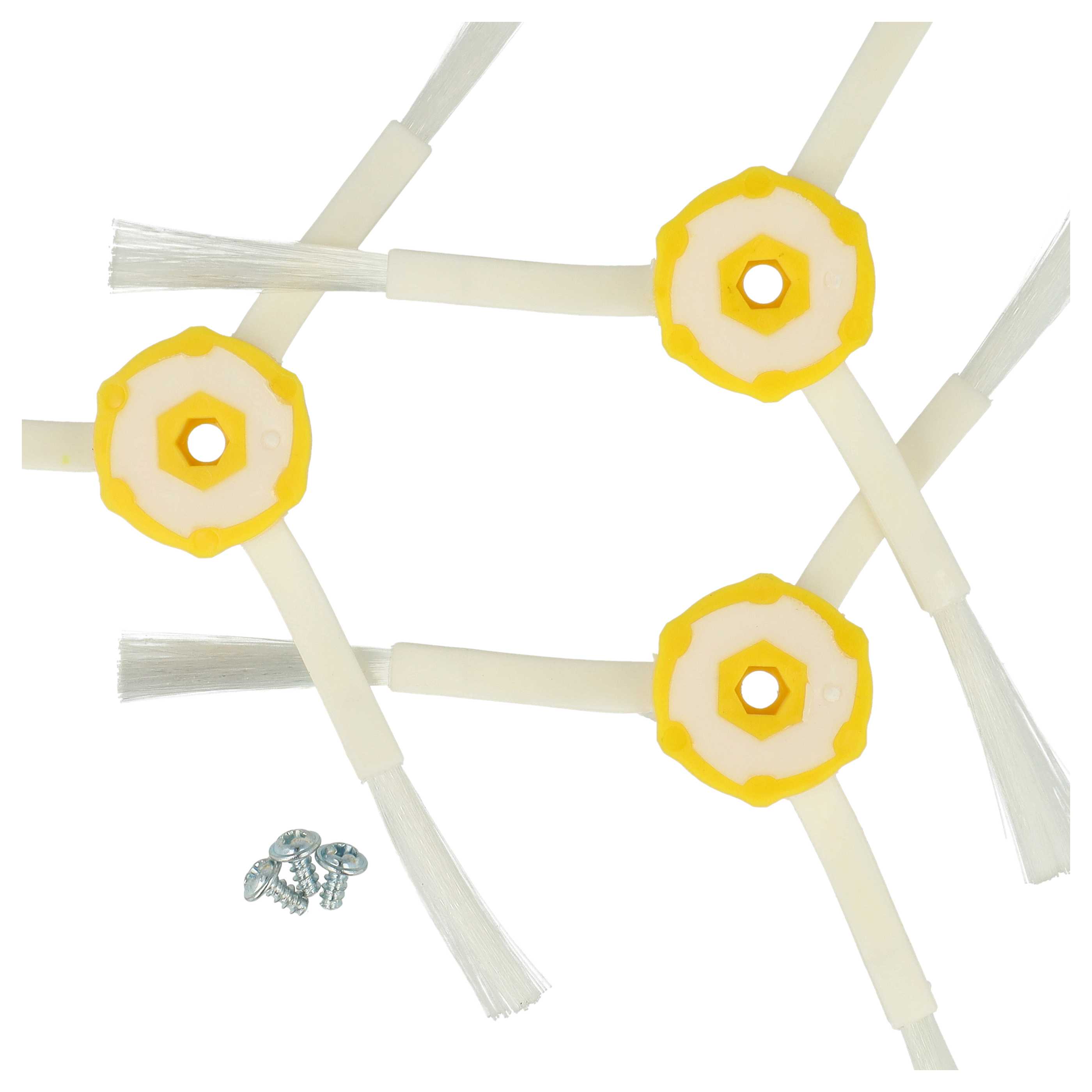 6x Side Brush suitable for iRobot Roomba 866, 886, 900, 980 Robot Vacuum Cleaner - 3-armed, white