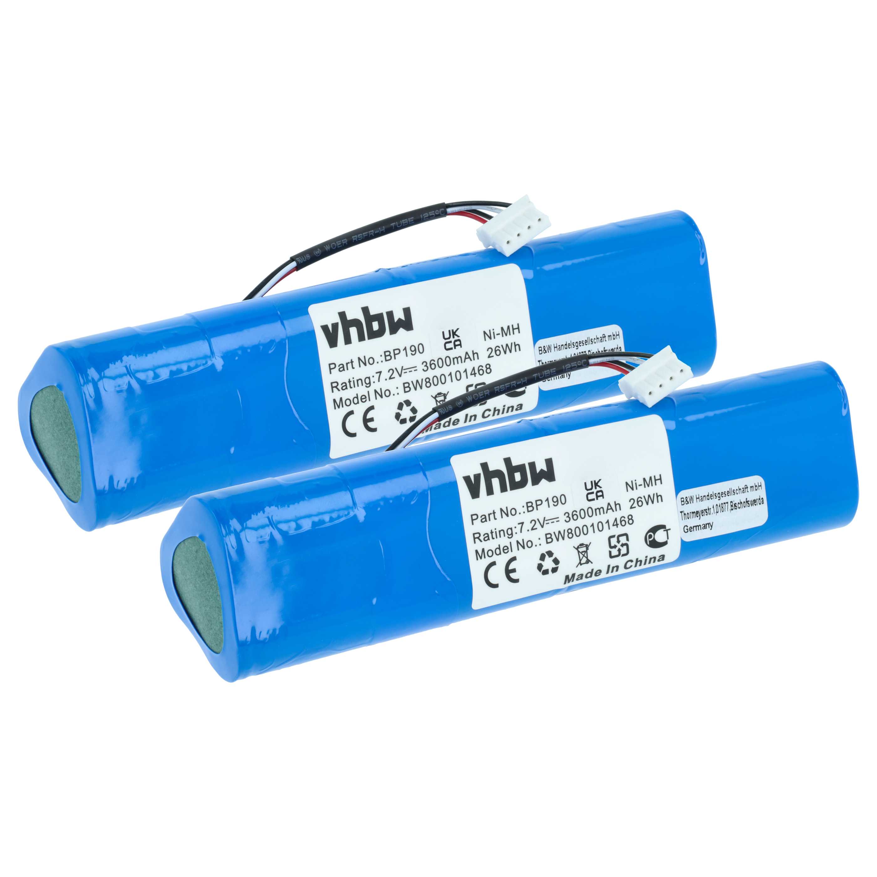 2x Batteria per dispositivo di misurazione sostituisce Fluke B11432, BP-190, BP190 - 3600mAh 7,2V NiMH