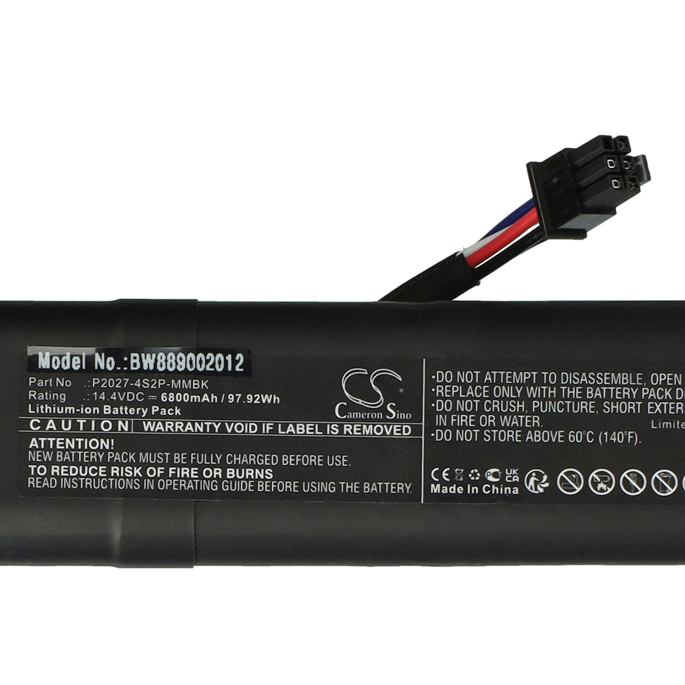 Akumulator do odkurzacza Xiaomi zamiennik Xiaomi P2027-4S2P-MMBK, 754772 - 6800mAh 14,4V Li-Ion