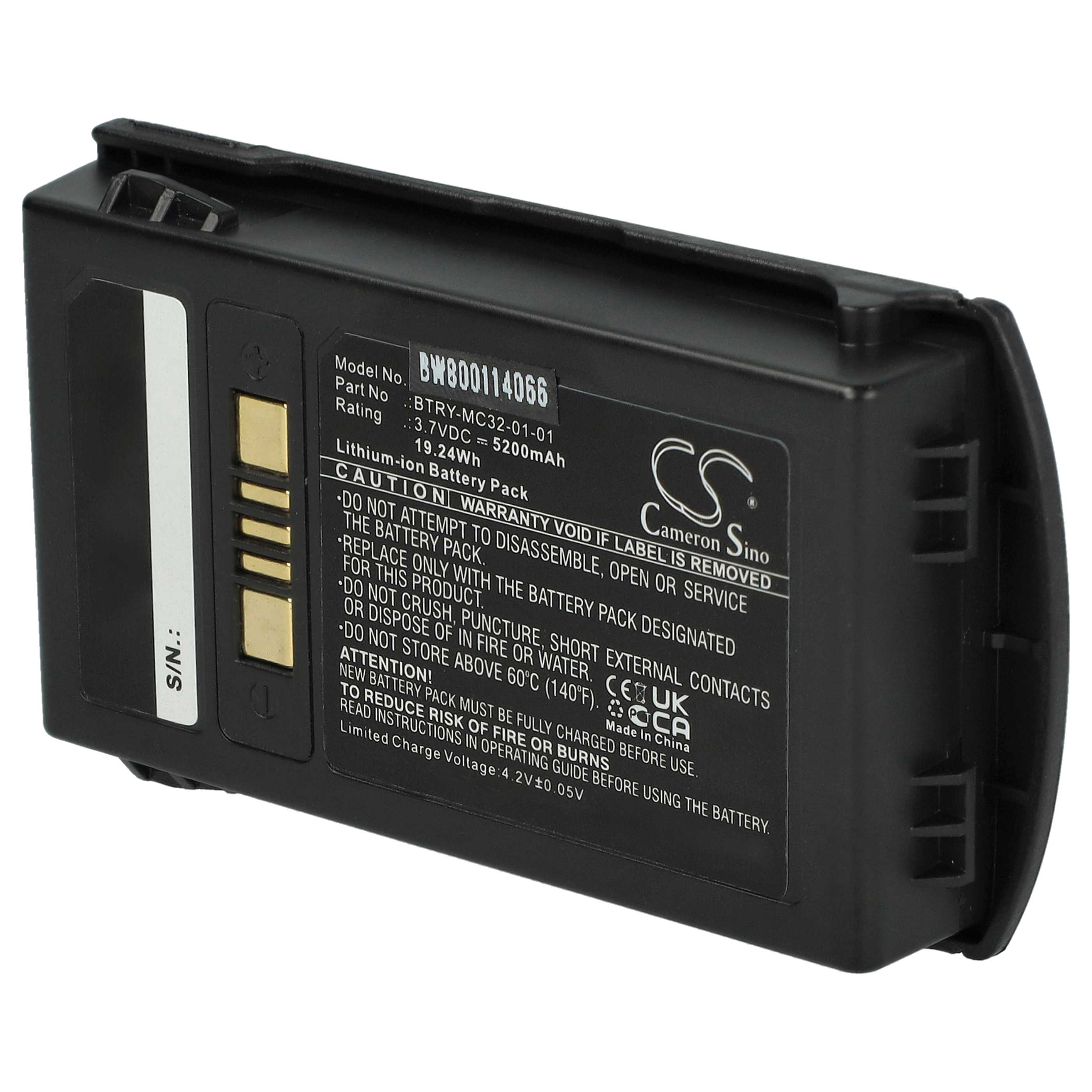 Batteria per lettore di codici a barre, POS sostituisce Motorola BTRY-MC32-01-01 - 5200mAh, 3,7V Li-Ion