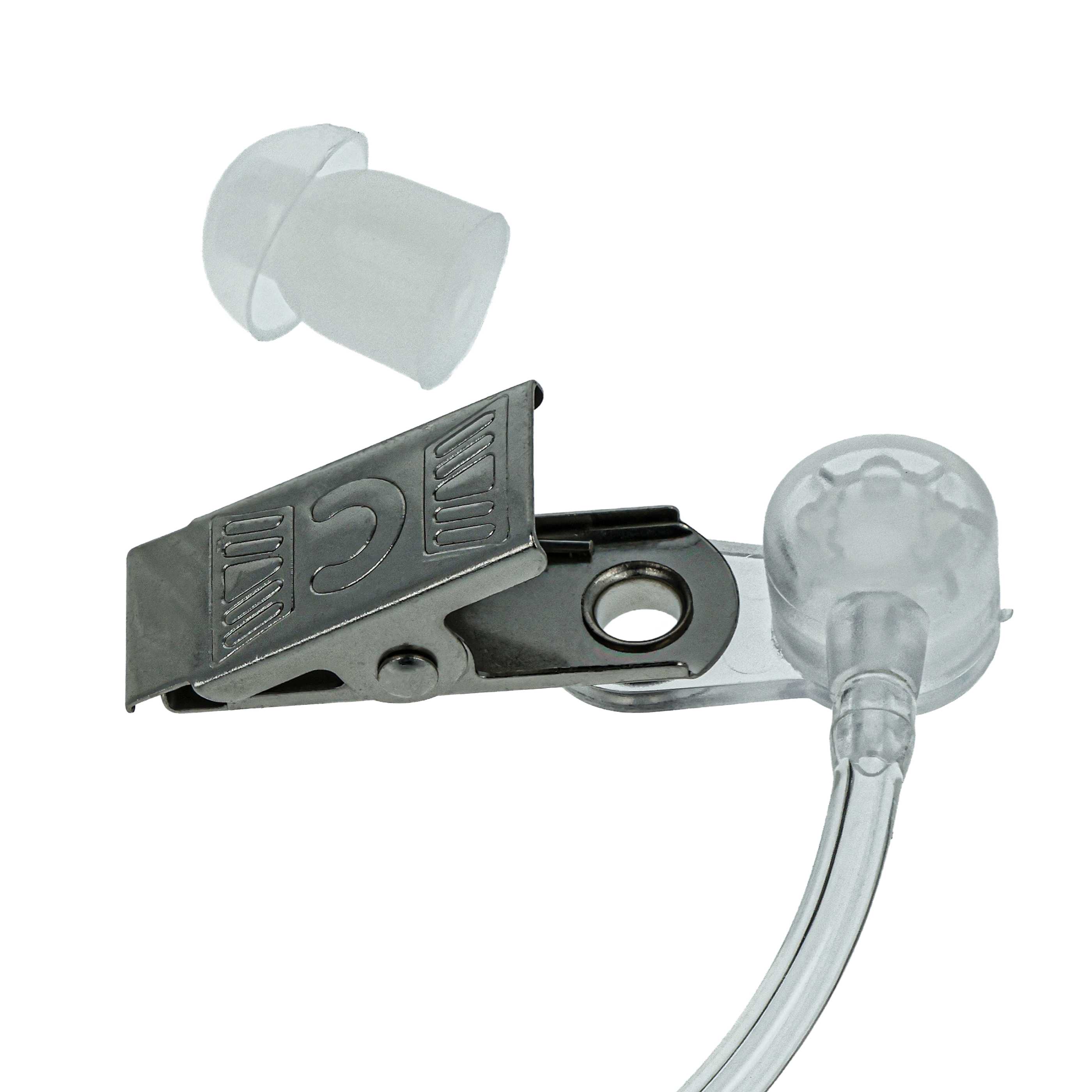 Schallschlauch passend für Motorola FTN6707 Headset - Mit Ohrolive, Adapter + Clip, transparent, weiß
