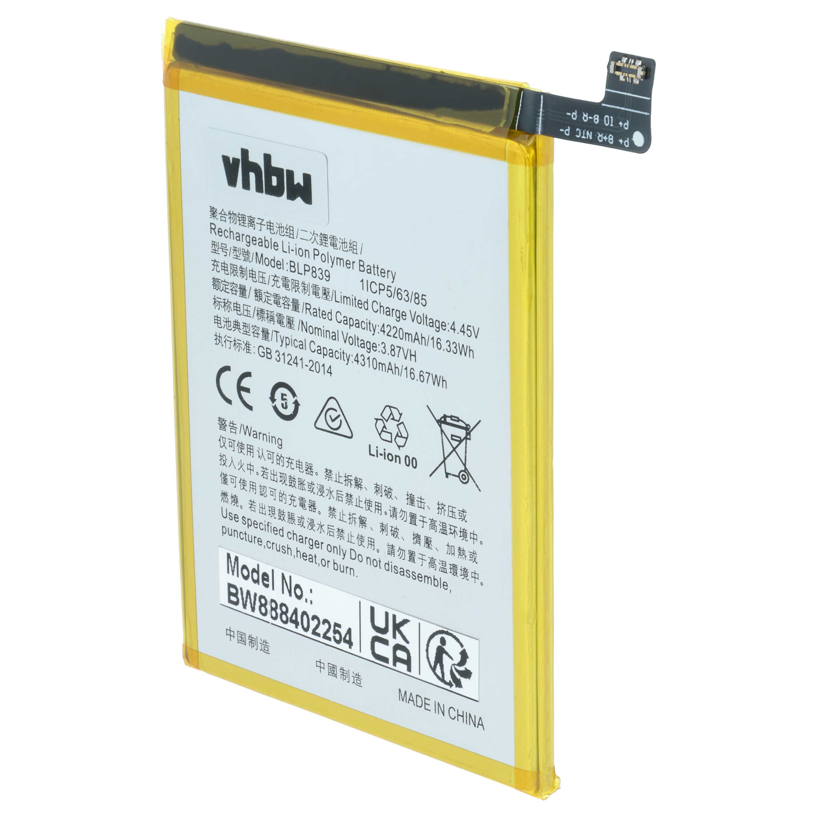 Akumulator do telefonu smartfona zamiennik Oppo BLP839 - 4000 mAh 3,87 V LiPo
