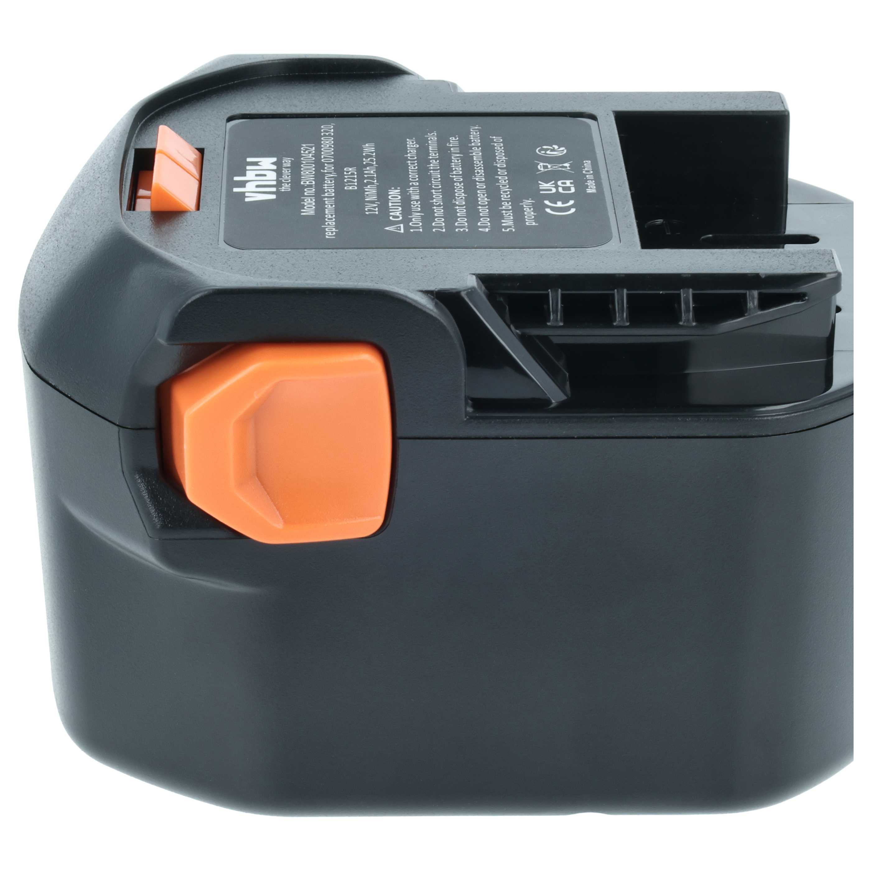Batteria sostituisce AEG 0700 980 320, B1215R, B1220R, M1230R per attrezzo - 2,1Ah 12V NiMH