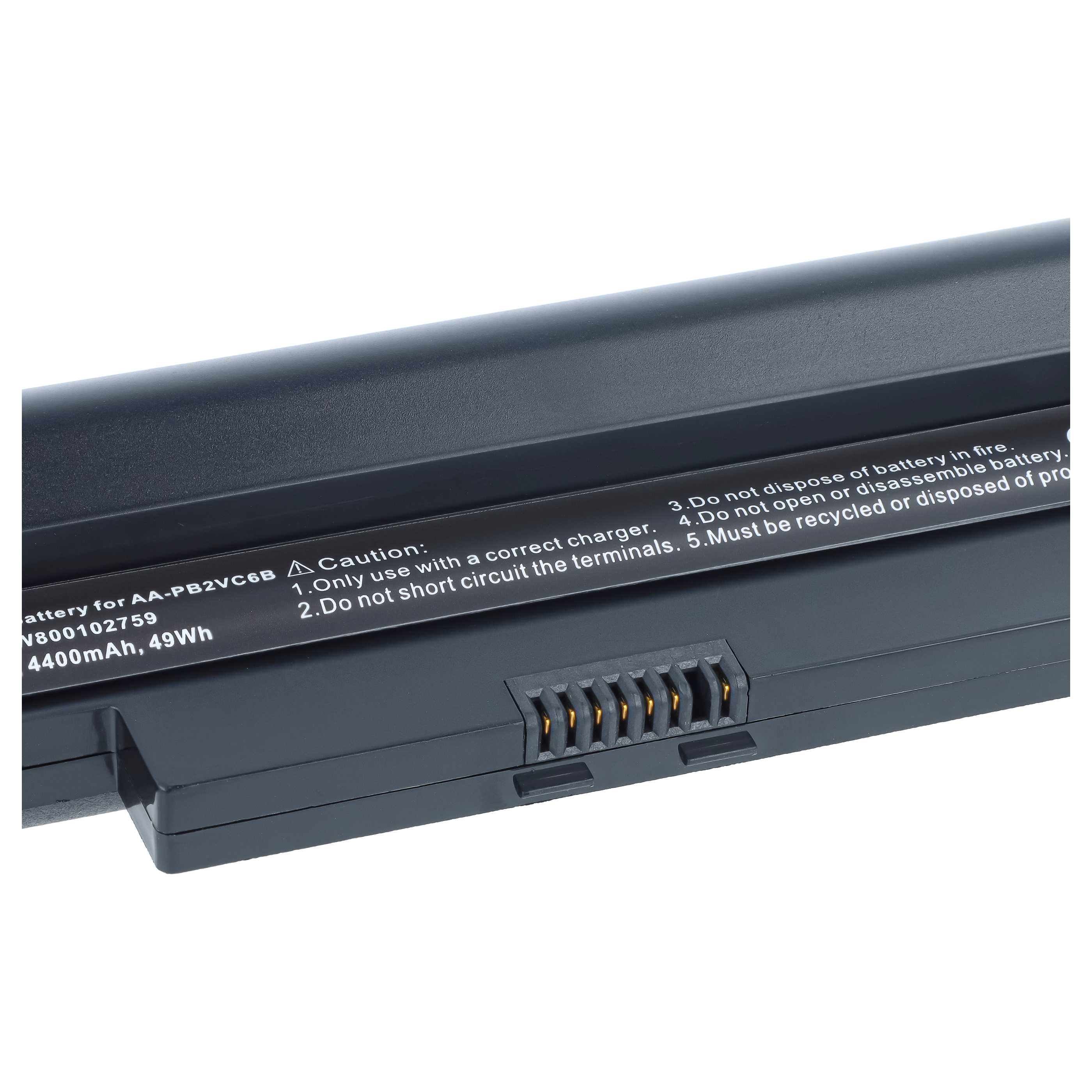 Notebook Battery replaces Samsung AA-PB2VC6B, AA-PL2VC6B, AA-PB2VC6W - 4400 mAh 11.1 V Li-Ion, black