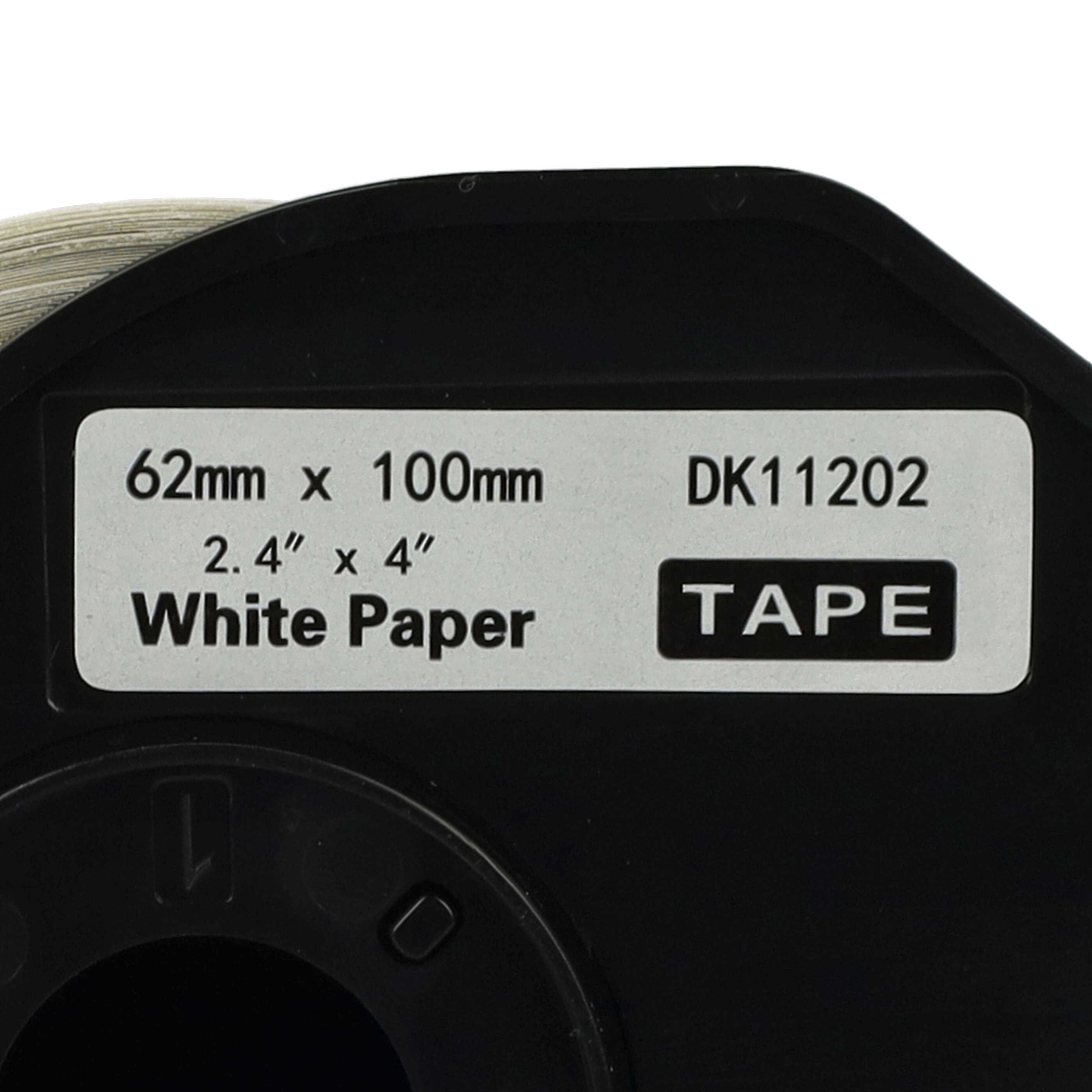 10x Étiquettes remplacent Brother DK-11202 pour imprimante étiqueteuse - 62mm x 100mm + support