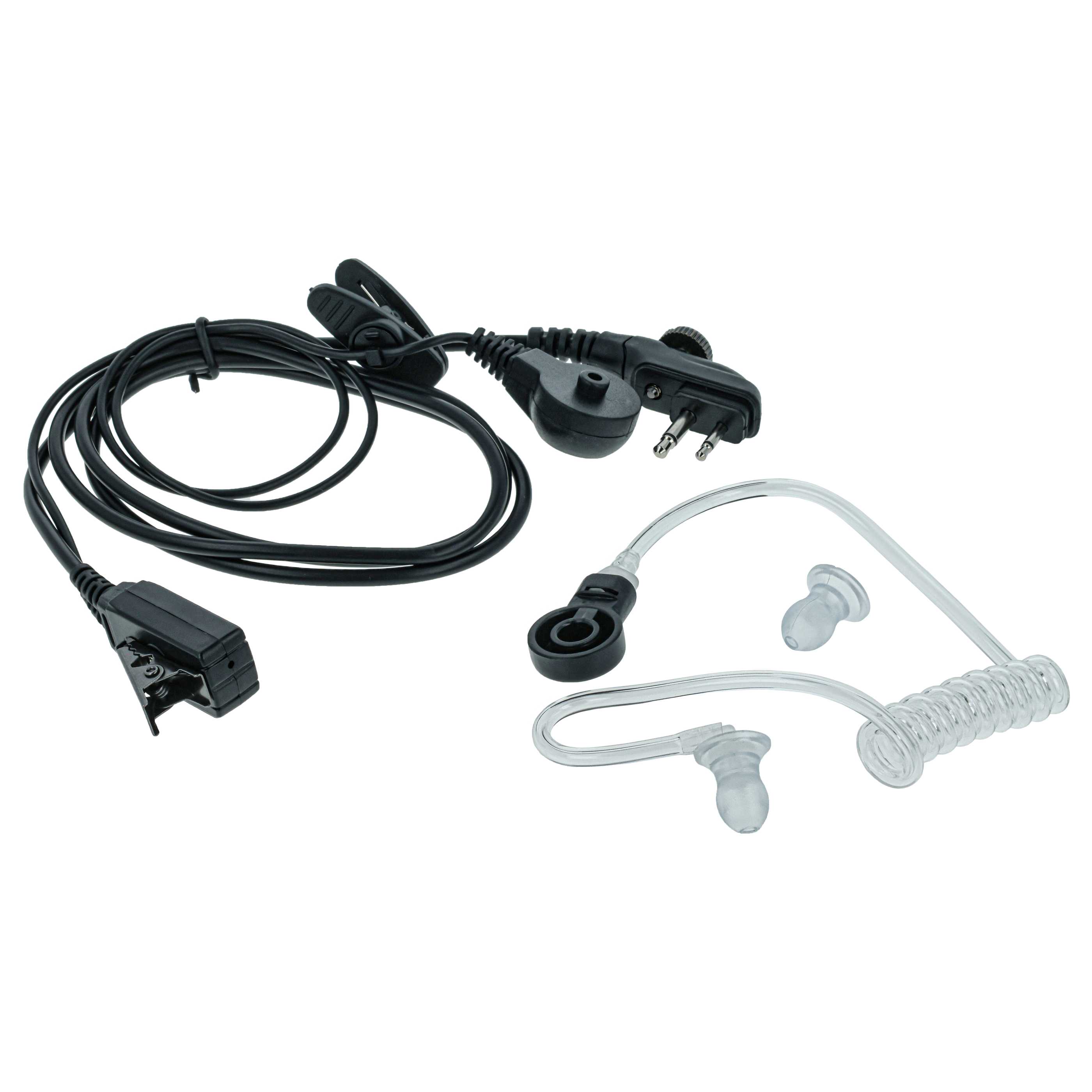 5x Security Radio Headset suitable for Hyt / Hytera PD500 - with PTT Microphone + Clip Mount + Phono Cable