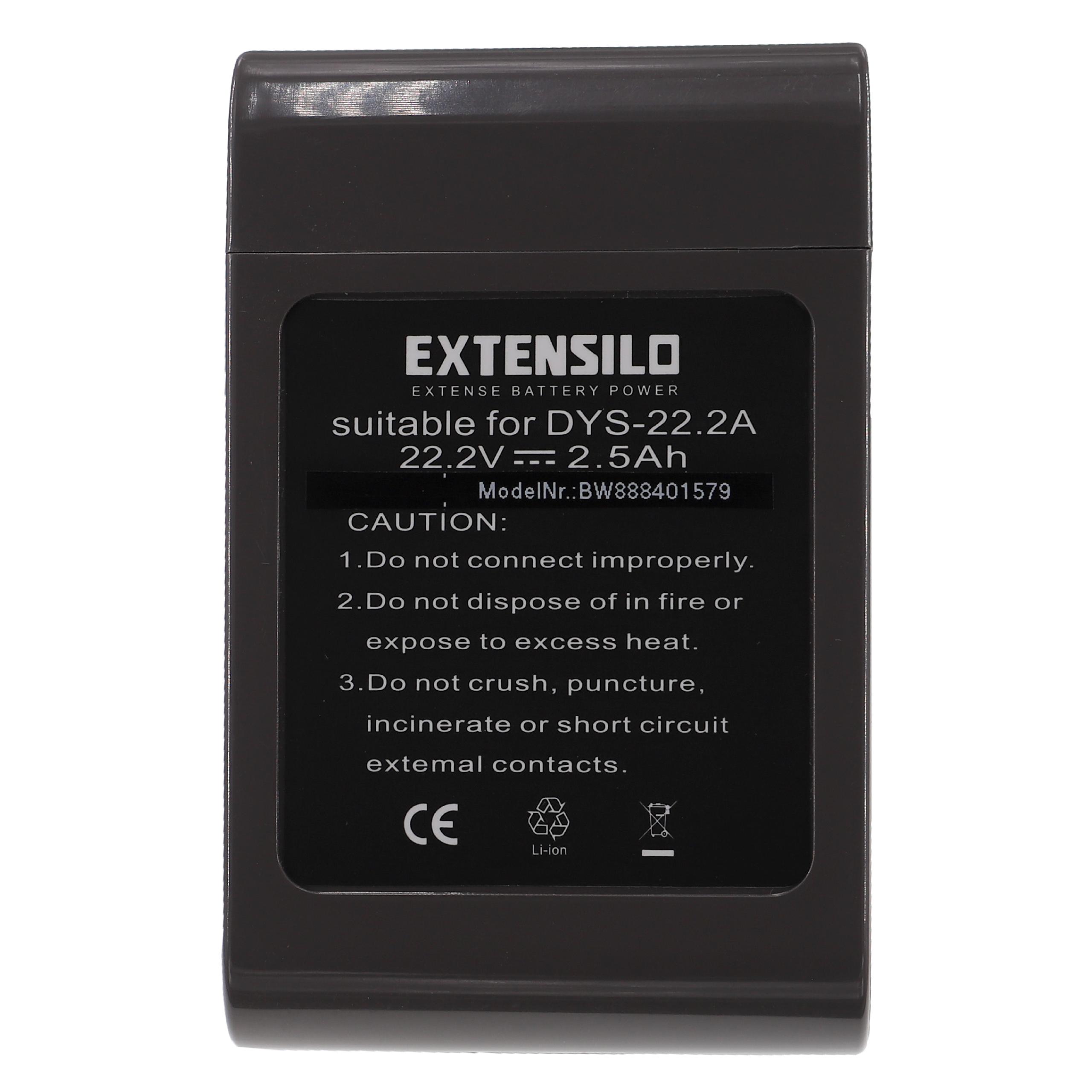 Extensilo Batterie remplace Dyson 917083-01, 17083-3511, 202932-02 pour aspirateur - 2500mAh 22,2V Li-ion