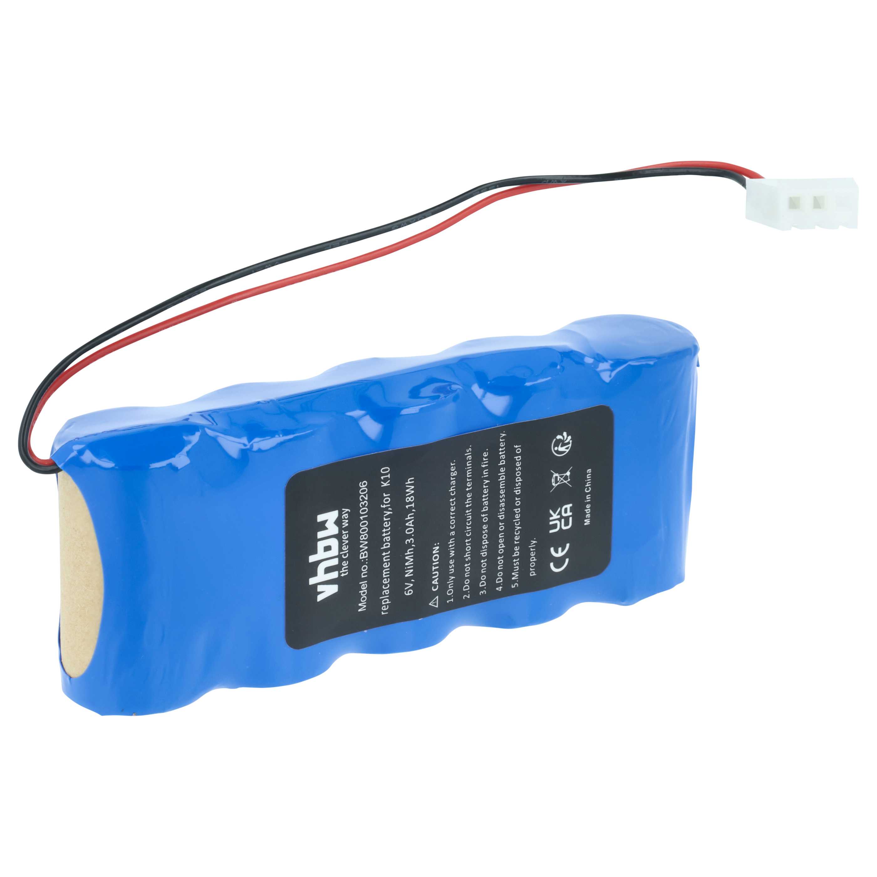 Batería reemplaza Bosch 8787335119, 8781105908, 710055 para diversos dispositivos (3000 mAh, 6 V, NiMH)