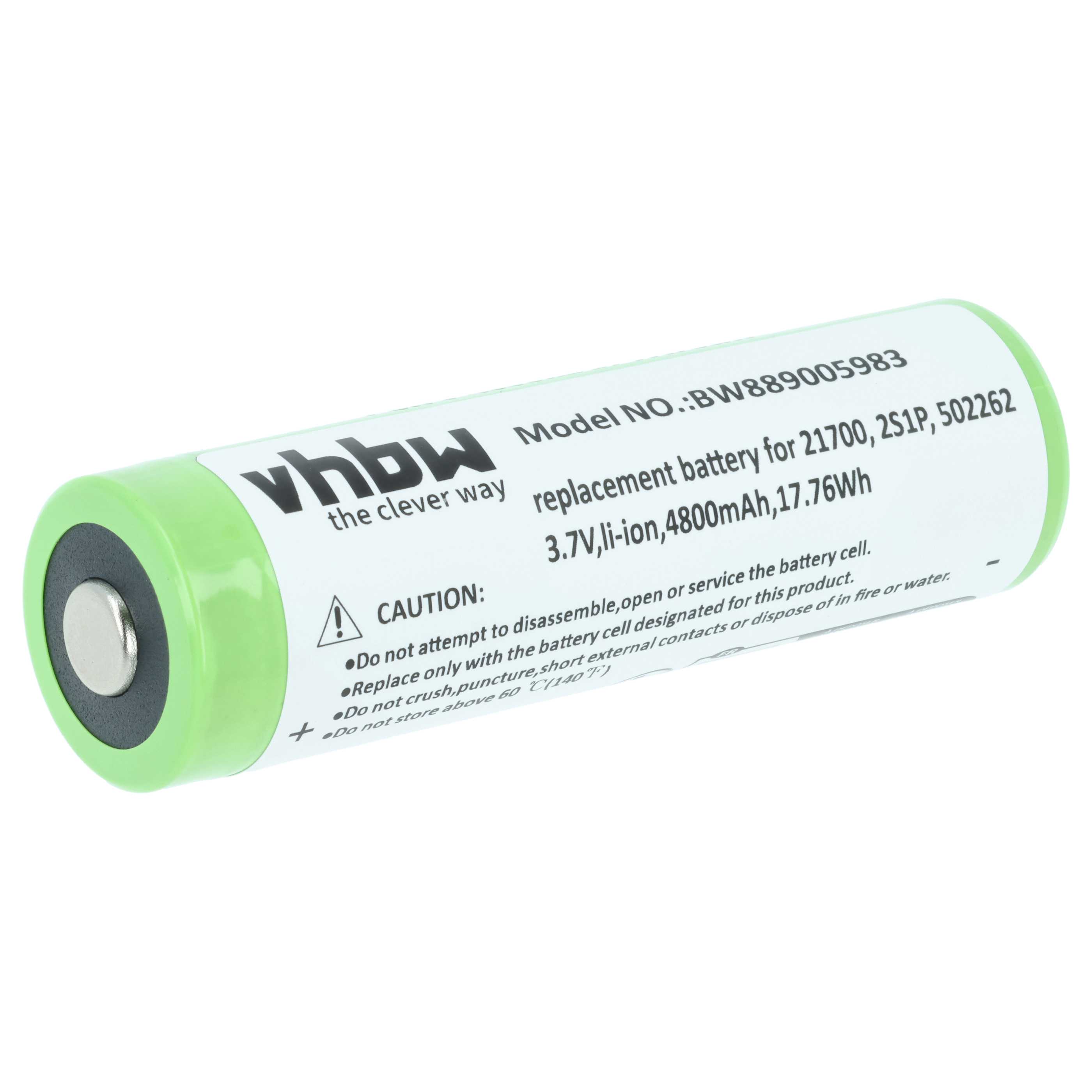 Torch - Battery replaces Ledlenser 2S1P, 502262 - 4800 mAh 3.7 V Li-Ion