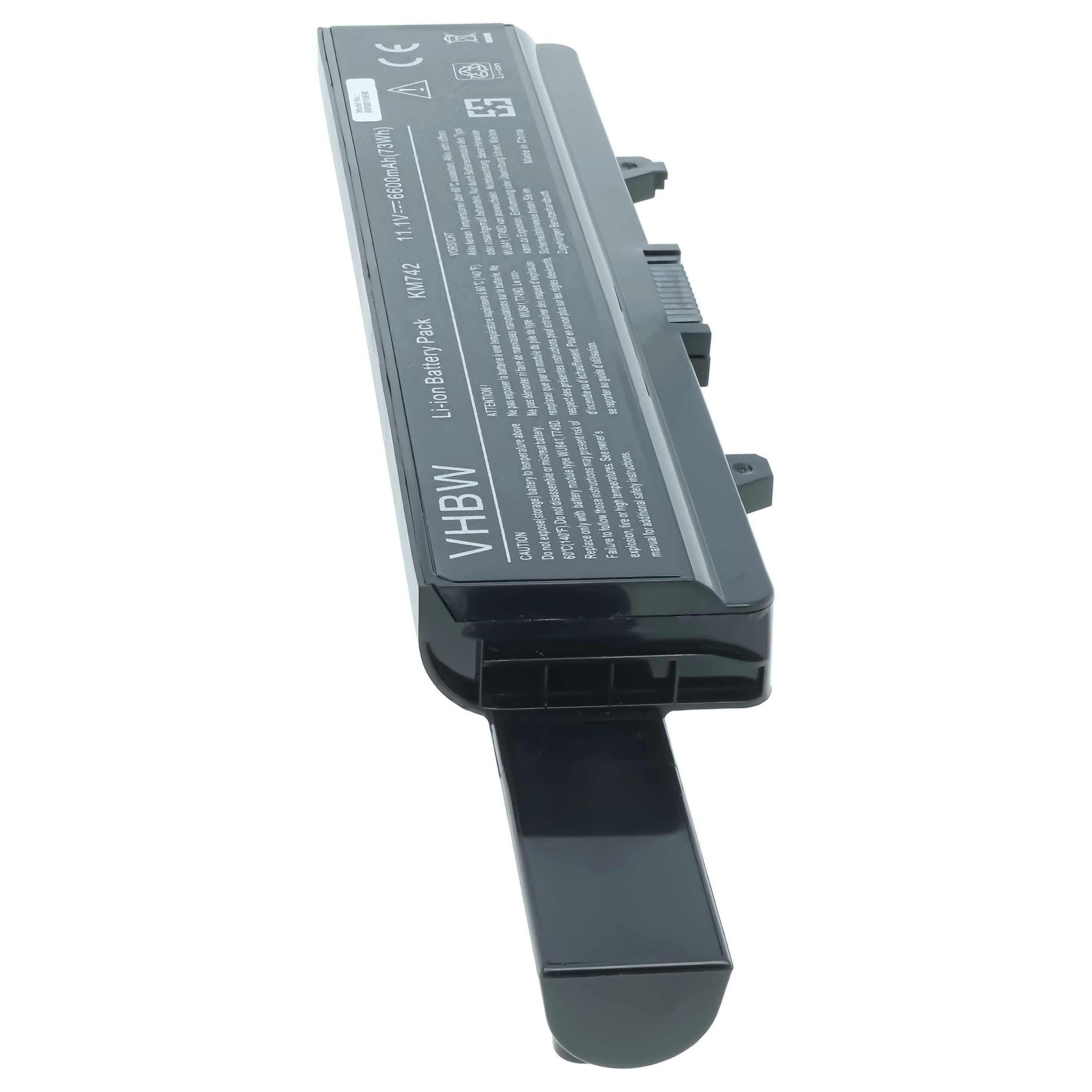 Akumulator do laptopa zamiennik Dell 0GW252, 0F965N, 0F972N, 312-0566 - 6600 mAh 11,1 V Li-Ion, czarny