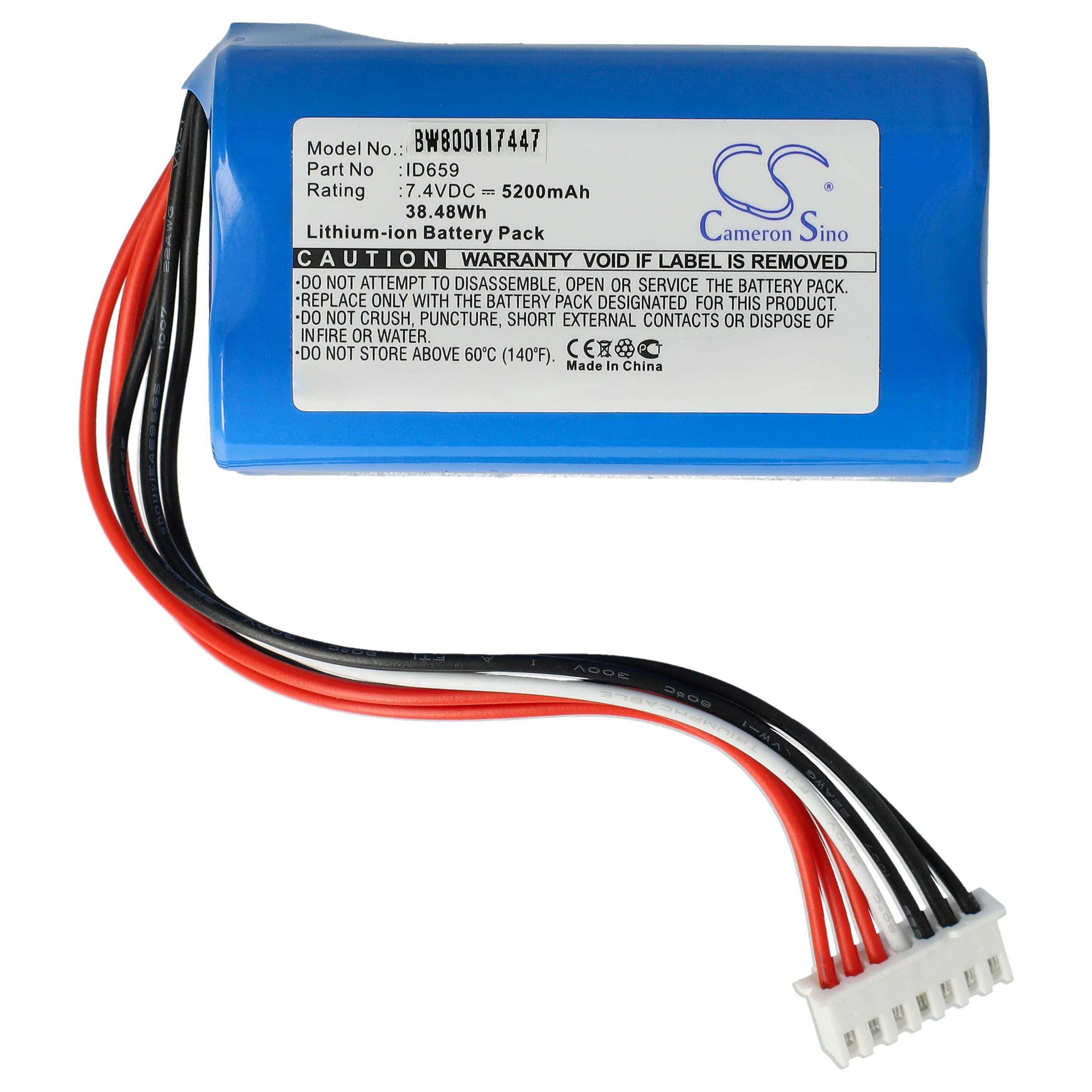  Battery replaces Sony ID659, ST-06S, ID659B for SonyLoudspeaker - Li-Ion 5200 mAh