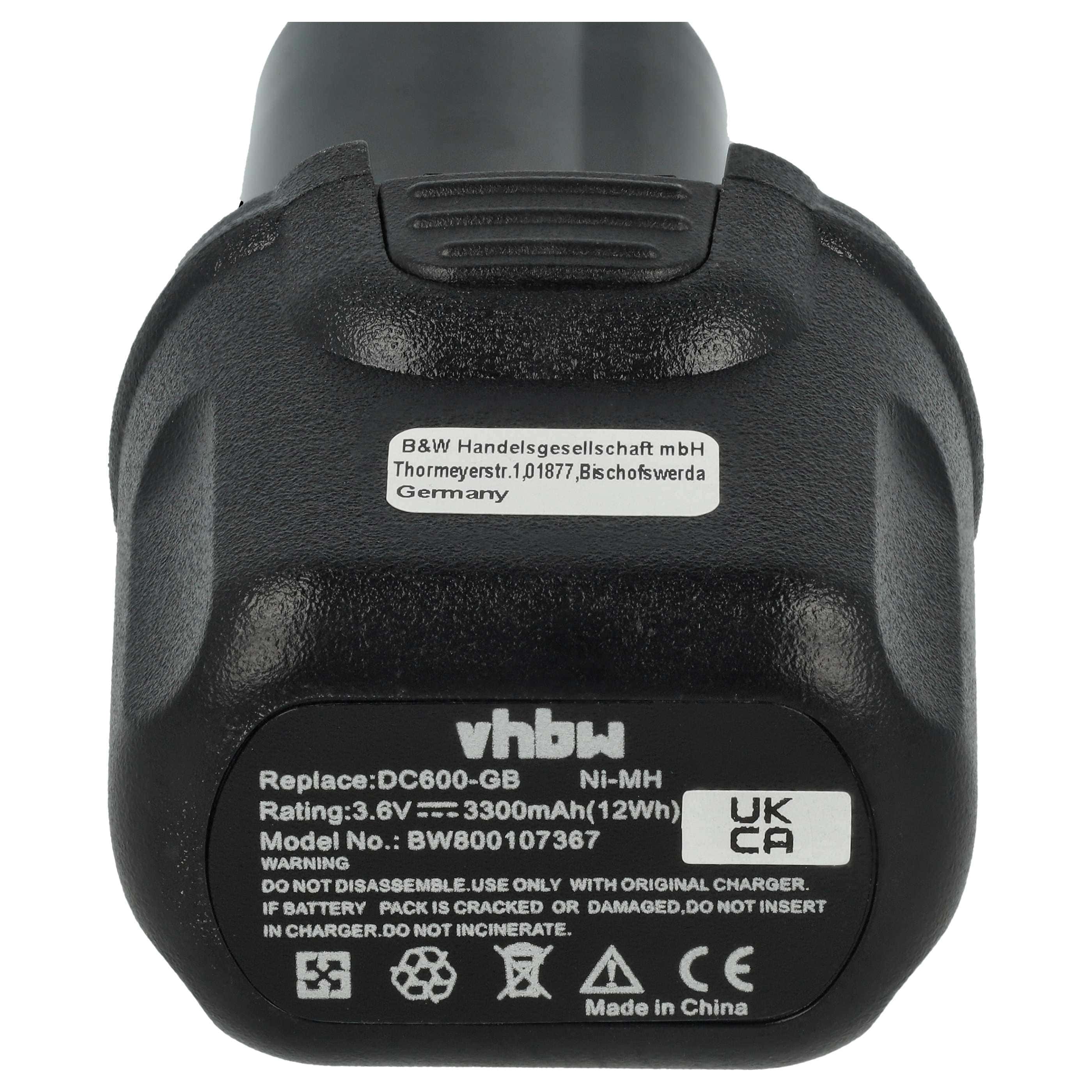 Akku (2x Stück) 3,6V als Ersatz für Dewalt DE9054, DE9054-XJ - 3,3Ah, NiMH