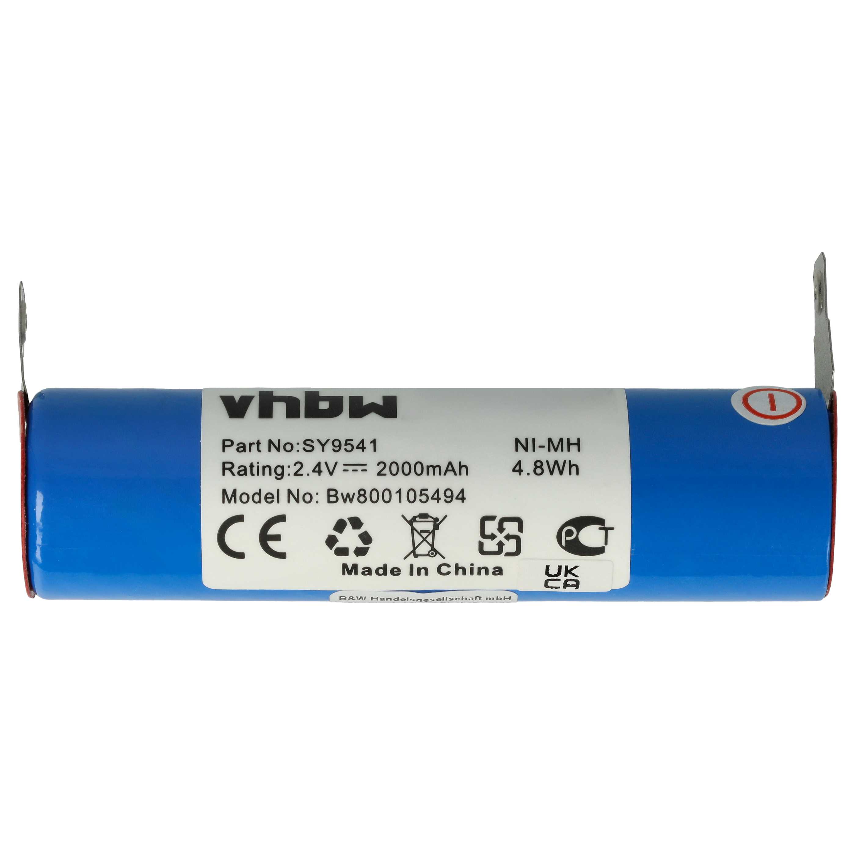 Batería reemplaza SY9541 para rallador queso (2000 mAh, 2,4 V, NiMH)
