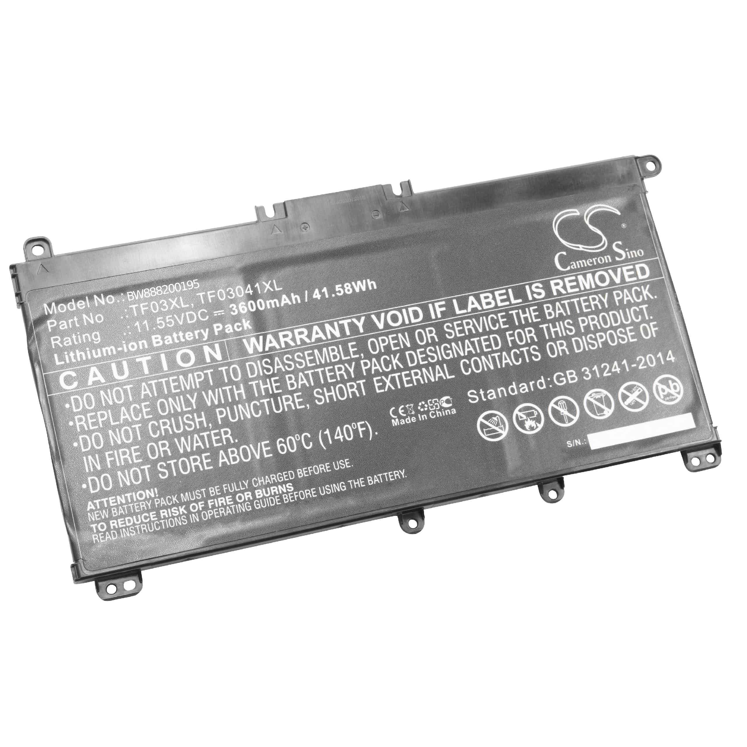 Akumulator do laptopa zamiennik HP HSTNN-DB8S, HSTNN-DB8R, HSTNN-IB80 - 3600 mAh 11,55 V Li-Ion, czarny