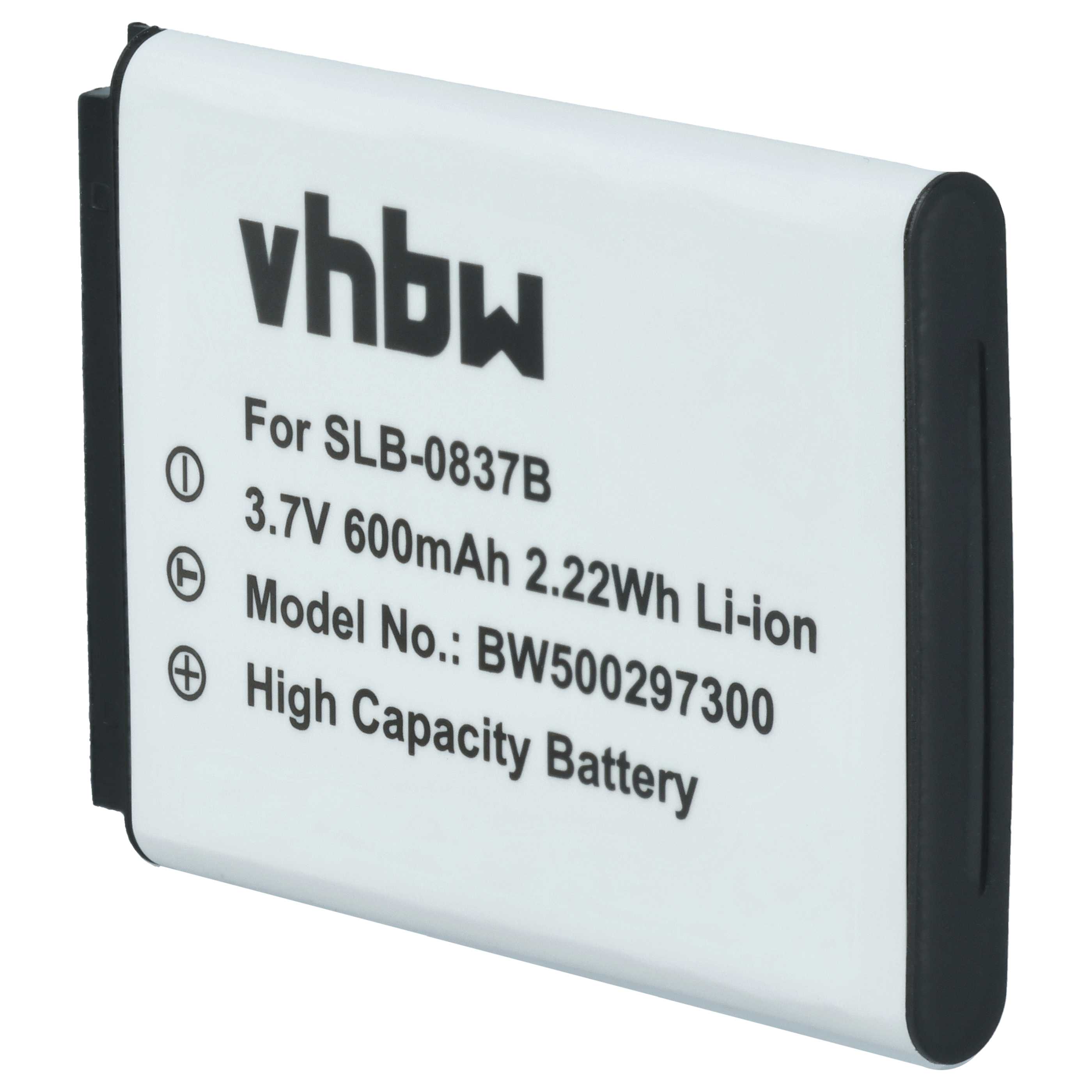 3x Battery replaces Samsung SLB-0837b - 500mAh, 3.7V, Li-Ion
