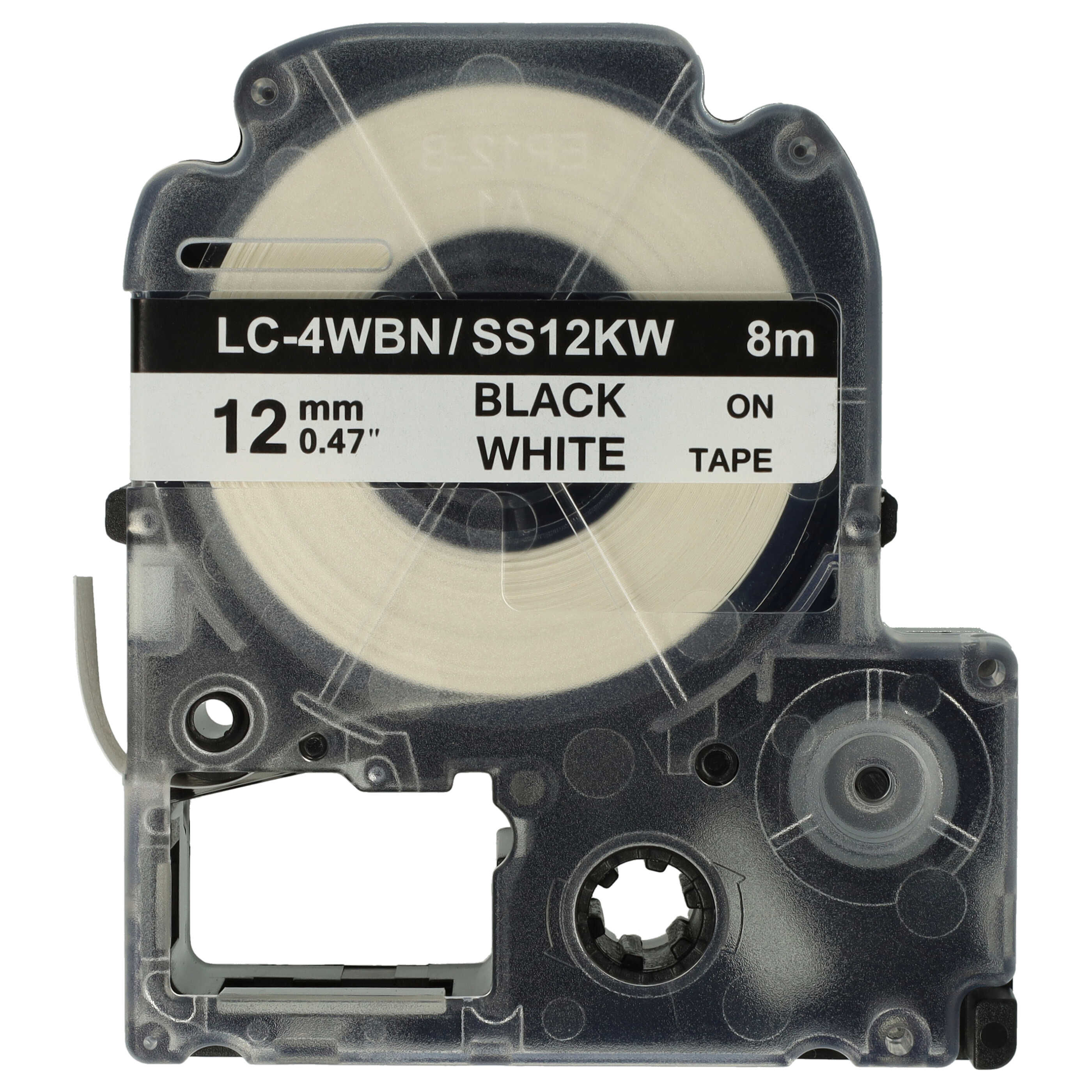 Cassette à ruban remplace Epson LC-4WBN - 12mm lettrage Noir ruban Blanc