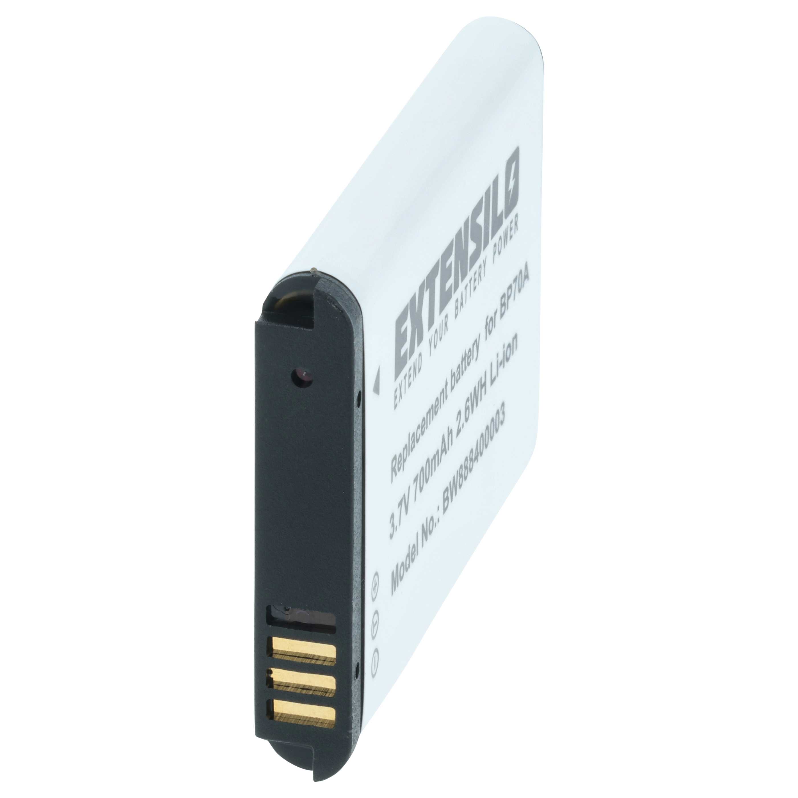 Batteria sostituisce Samsung BP-70a, SLB-70A, BP70a, EA-BP70A per fotocamera - 700mAh 3,6V Li-Ion