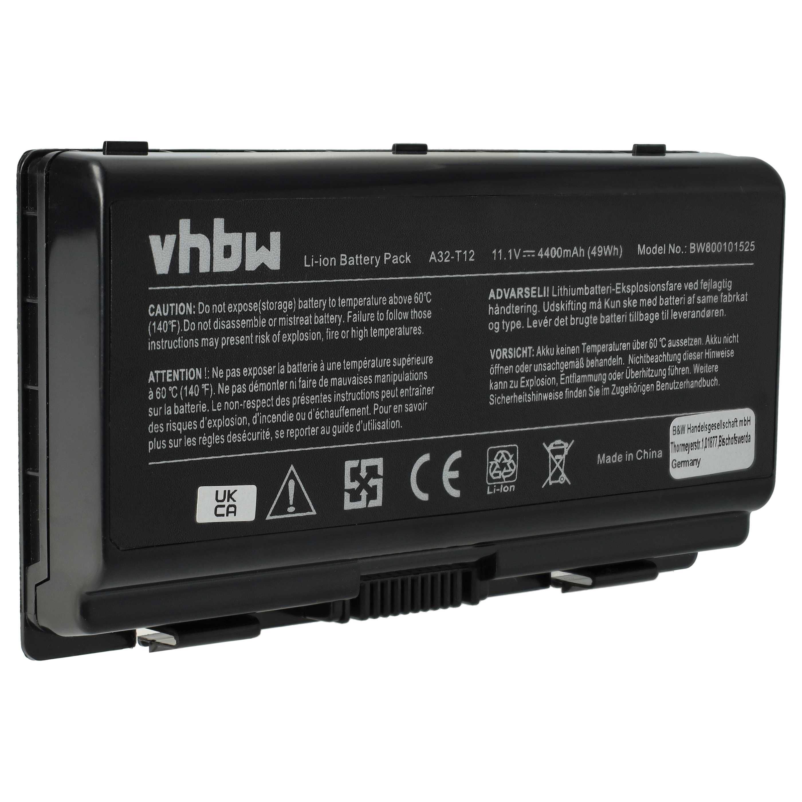 Batteria sostituisce Asus 90-NQK1B1000Y, A32-C51, A32-T12 per notebook Asus - 4400mAh 11,1V Li-Ion nero