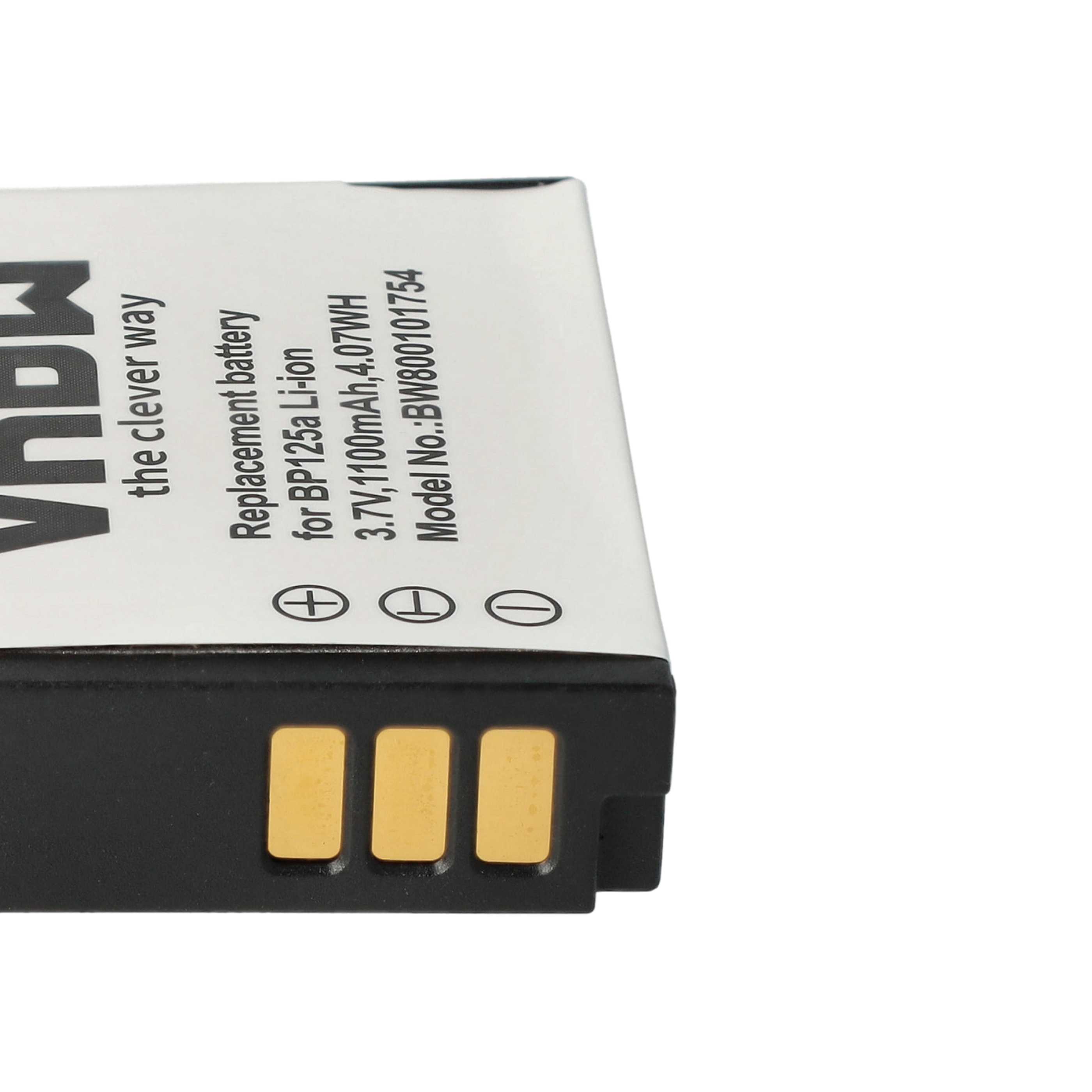 Videocamera 2x Battery replaces Samsung IA-BP125A, AD43-00197A, BP125A, IA-BP125 - 1100 mAh 3.6 V Li-Ion
