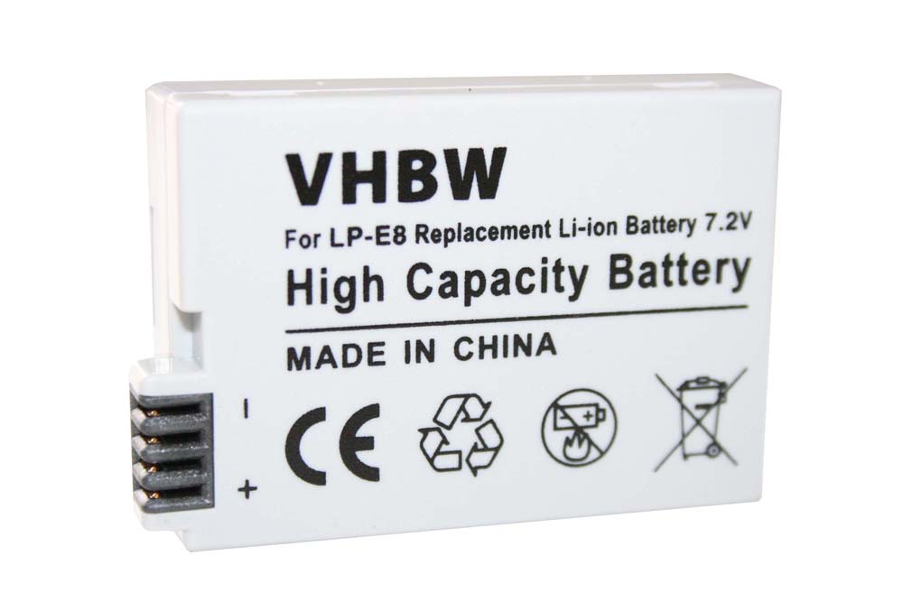 Battery Replacement for Canon LP-E8 - 900mAh, 7.2V, Li-Ion