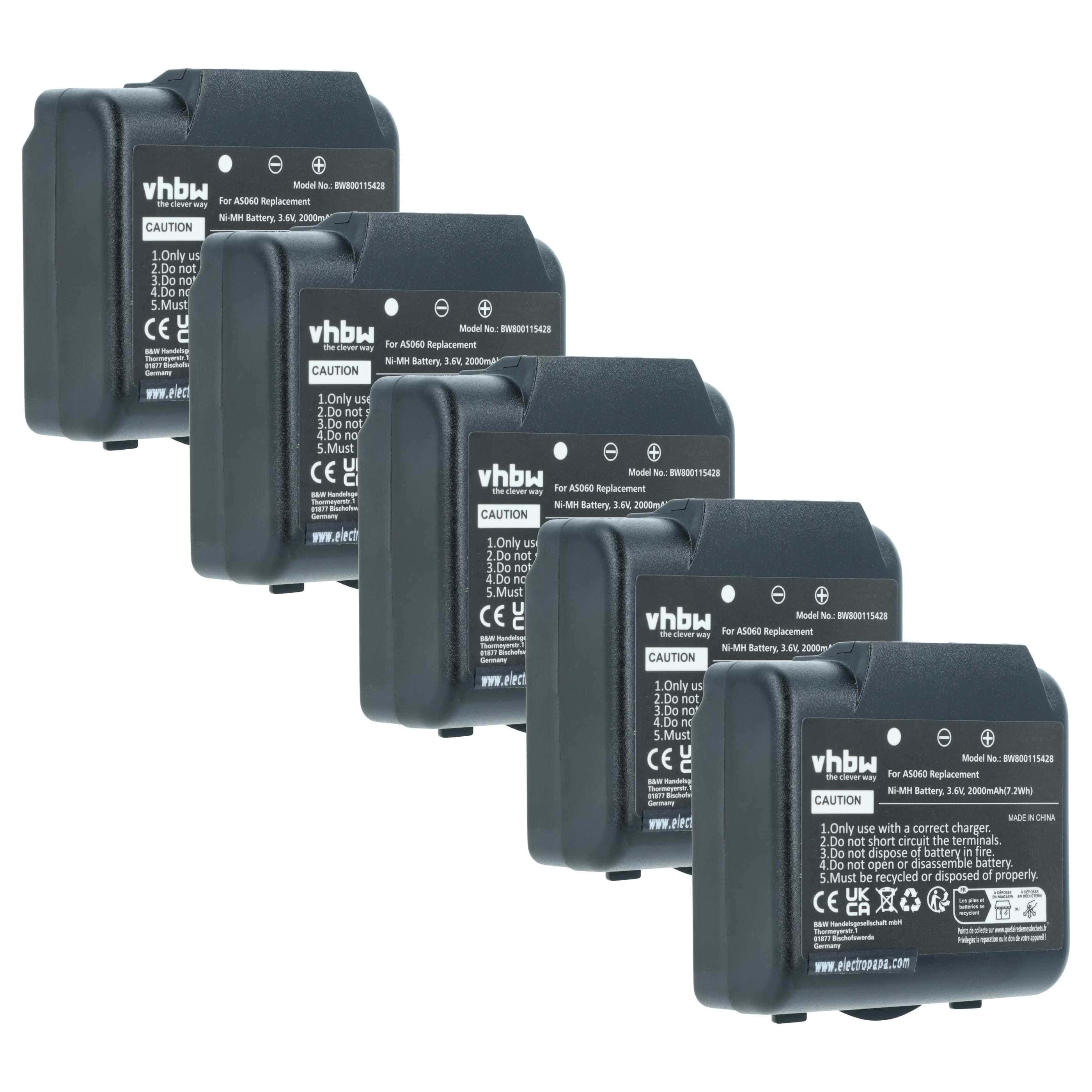 Batería (5 ud) reemplaza IMET AS060, AS083 sistema control - 2000mAh 3,6V NiMH