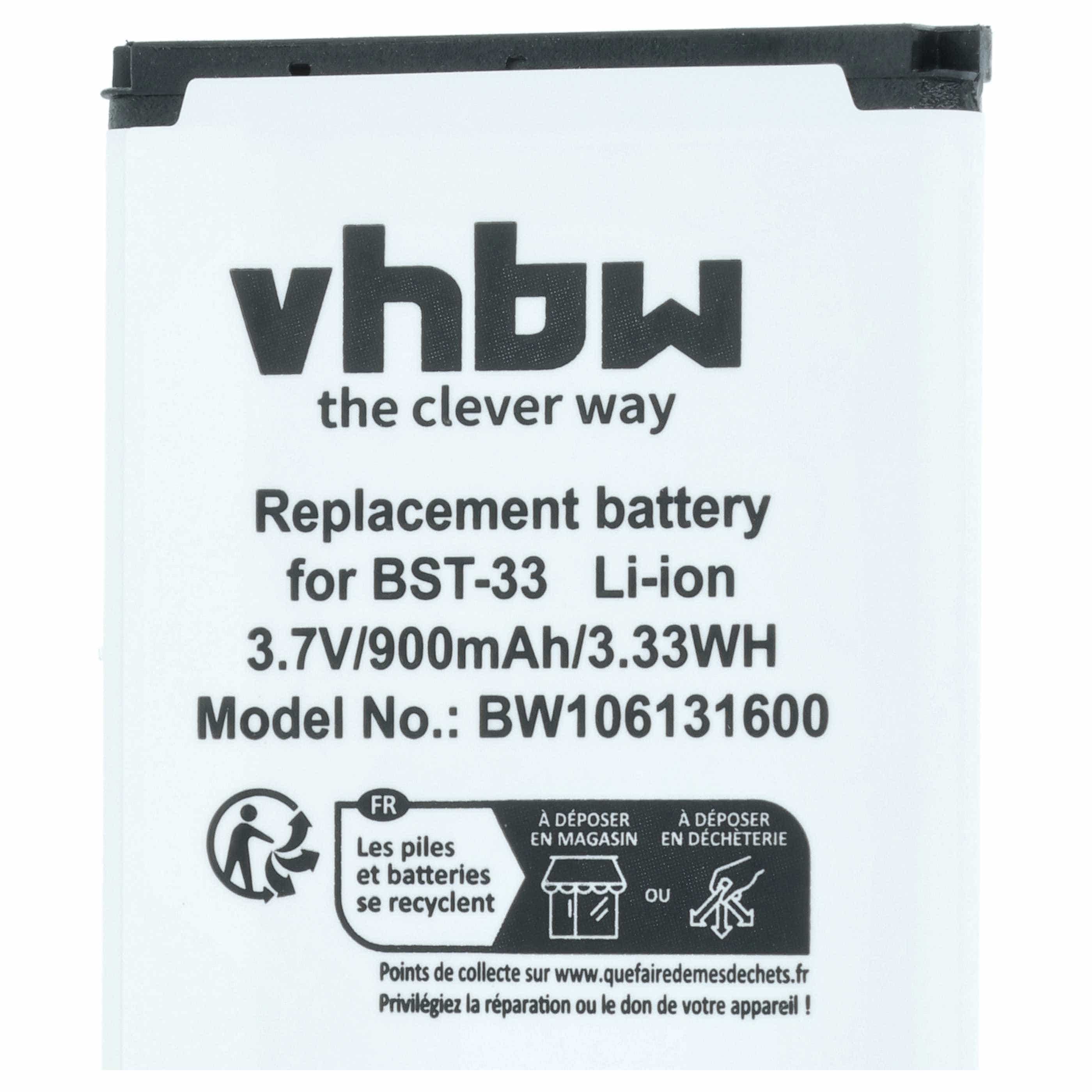 Akumulator do telefonu smartfona zamiennik Sony BST-33 - 900 mAh 3,7 V Li-Ion
