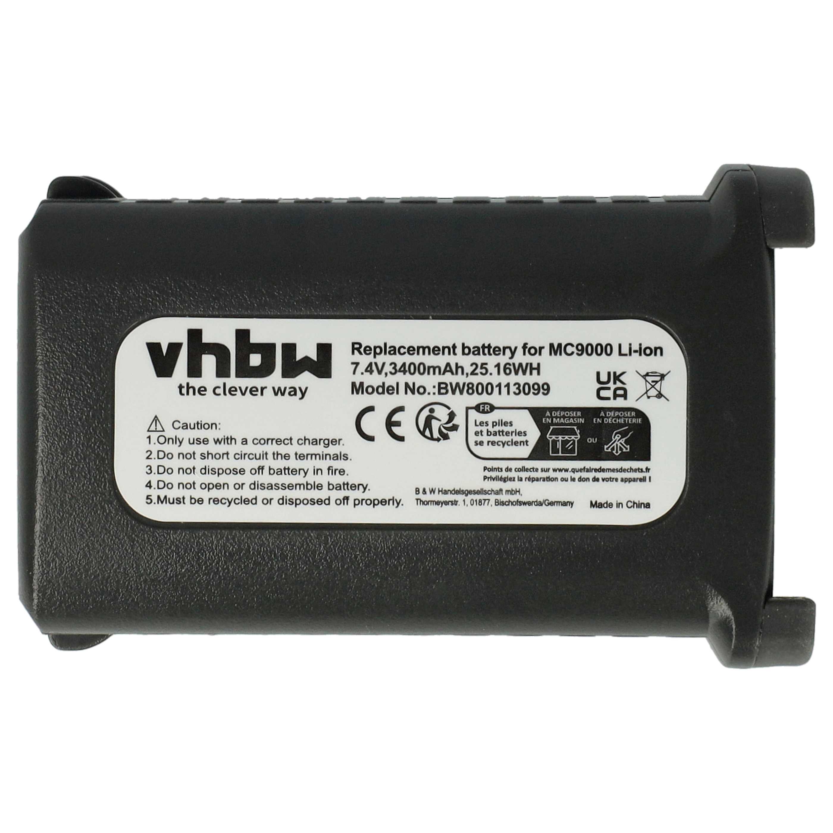Handheld Computer 2x Battery replaces Symbol 21-65587-02, 21-61261-01, 21-65587-01 - 3400mAh, 7.4V