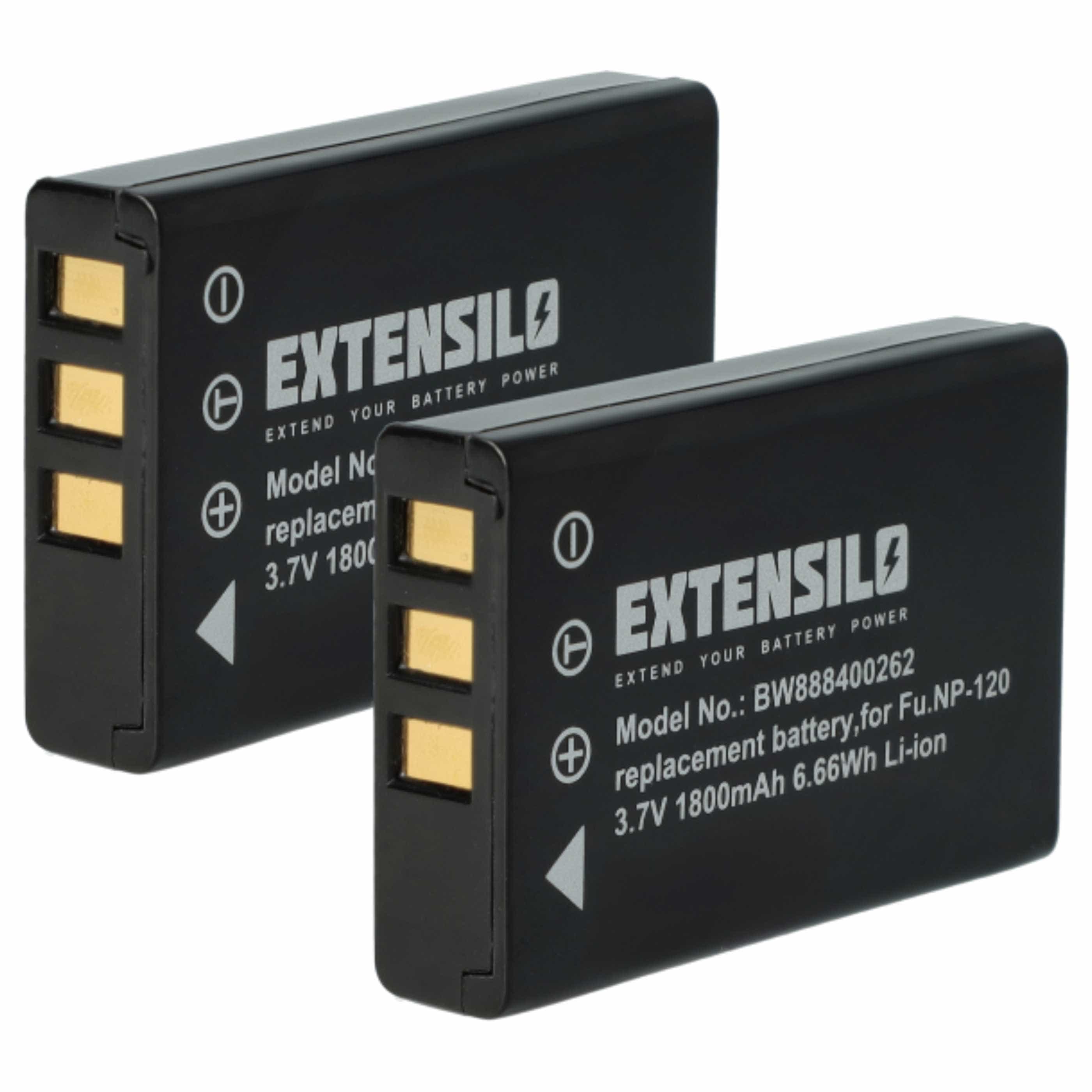 2x Batteria sostituisce Aiptek ZPT-PM18 per fotocamera - 1800mAh 3,7V Li-Ion