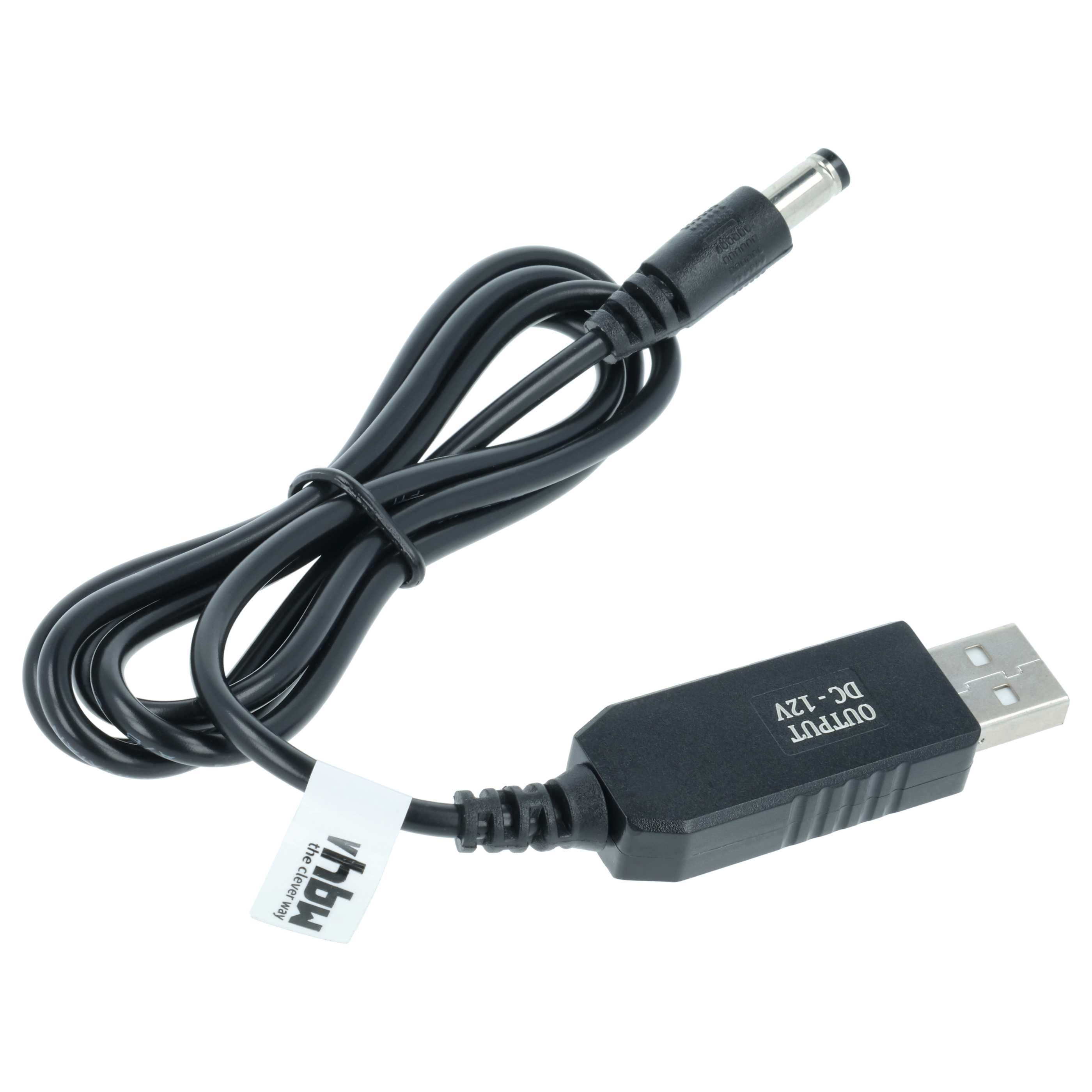 USB Charging Cable to 5,5 x 2,5 mm Barrel Connector - 5 V / 2 A to 12 V / 0,7 A