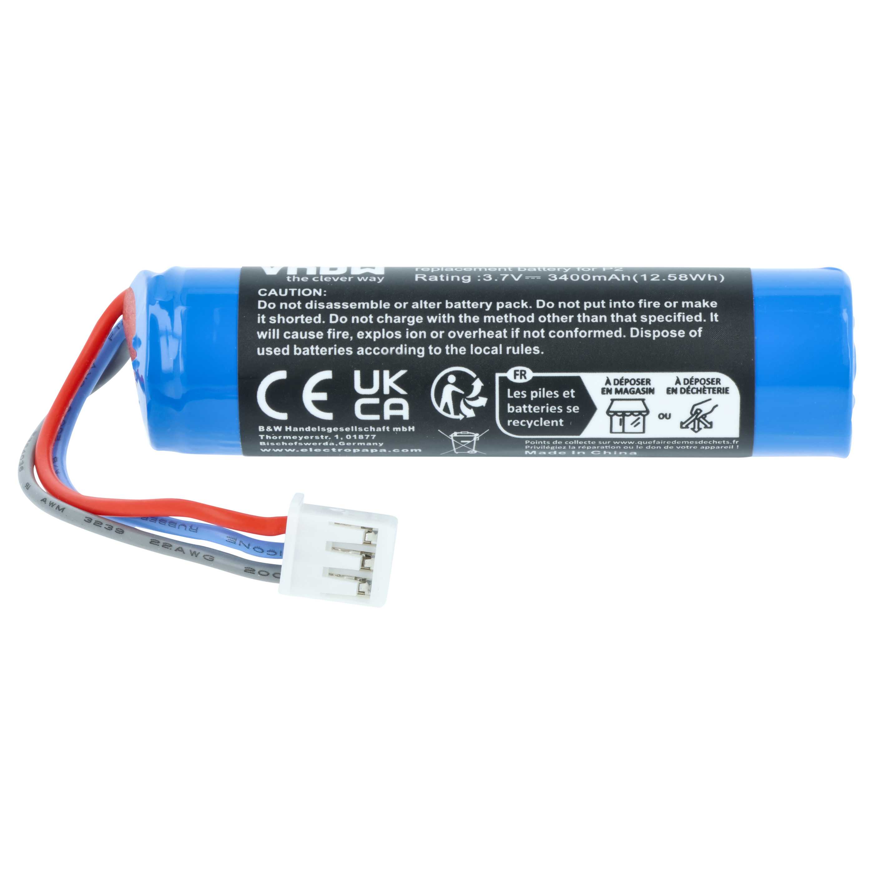 Batterie remplace Parrot MCBAT00014 pour manette de drone Parrot - 3400mAh 3,7V Li-ion