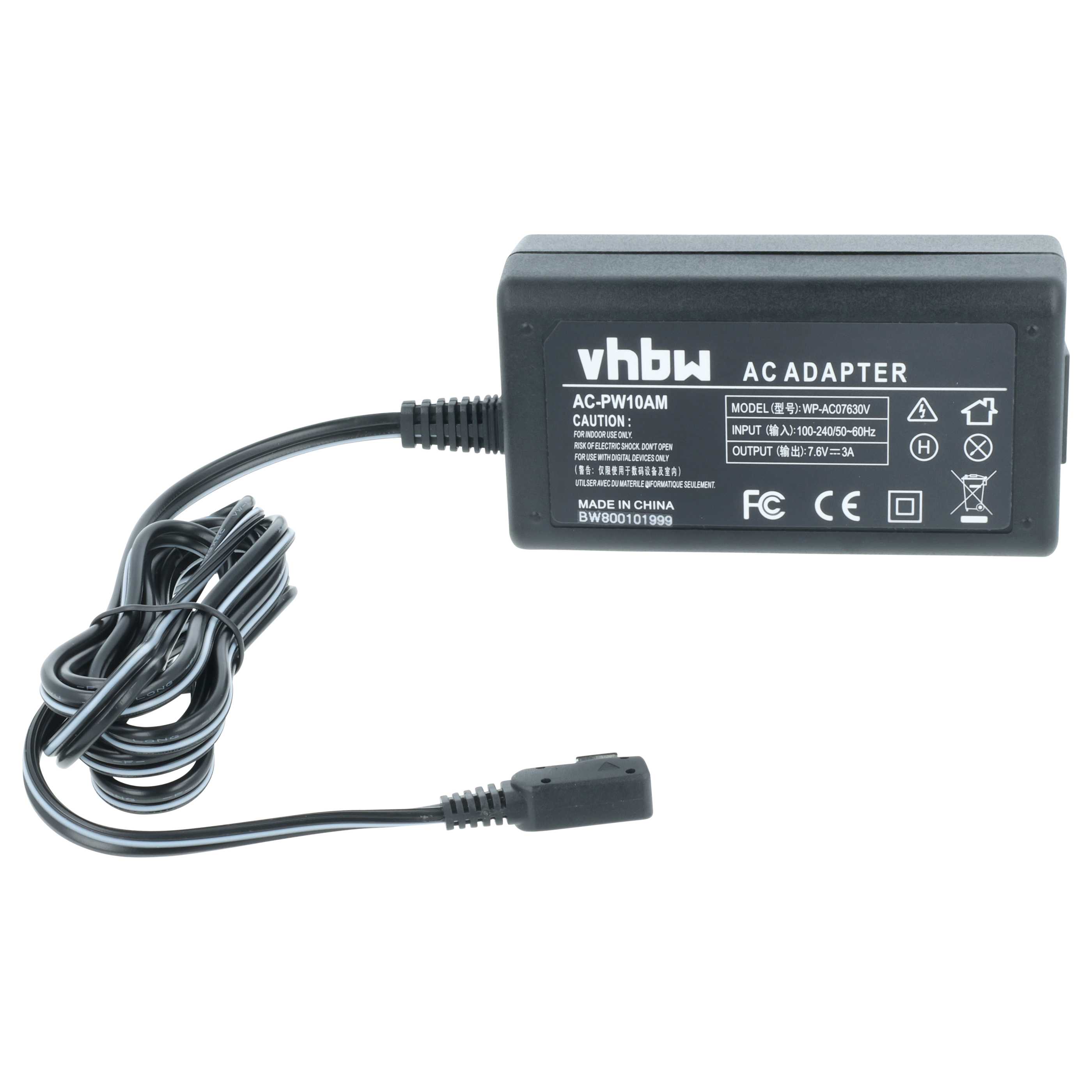 Power Supply replaces AC-PW10AM for Hasselblad Camera - 2 m, 7.6 V 3.0 A
