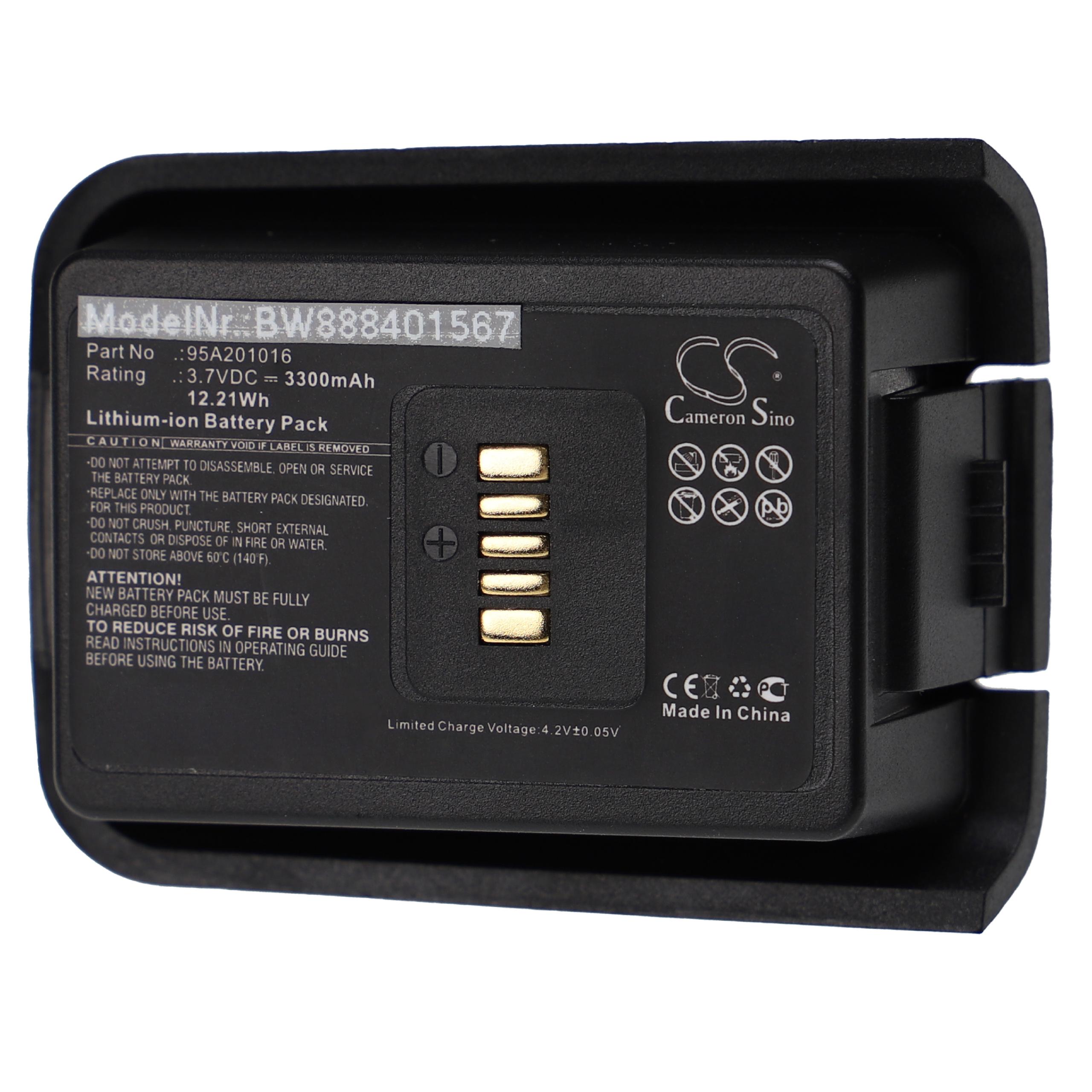 Batterie remplace Datalogic 4006-0337, 024000005, 95A201016 pour scanner de code-barre - 3300mAh 3,7V Li-ion