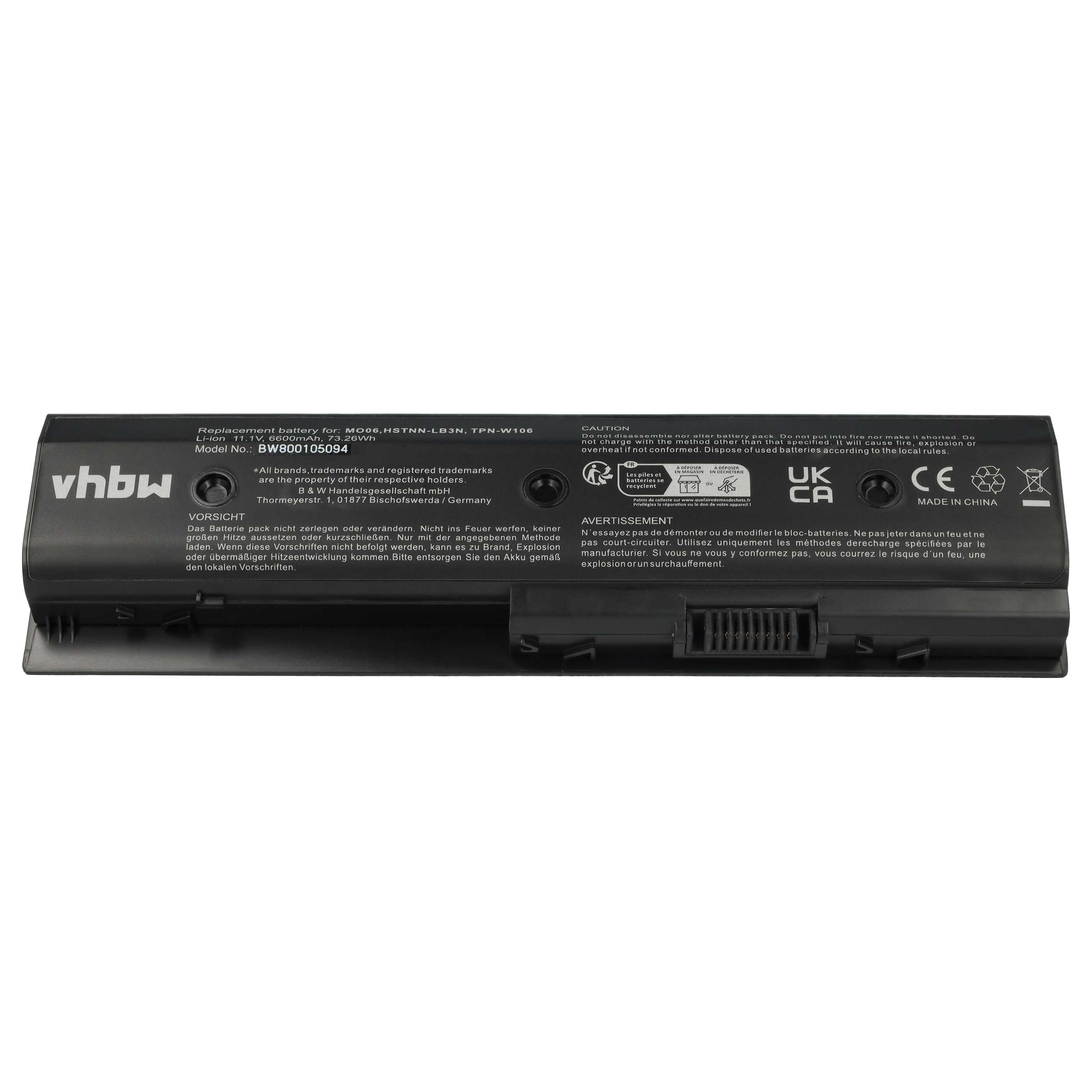 Akumulator do laptopa zamiennik HP 671567-831, 671567-421, 671731-001 - 6600 mAh 10,8 V Li-Ion, czarny
