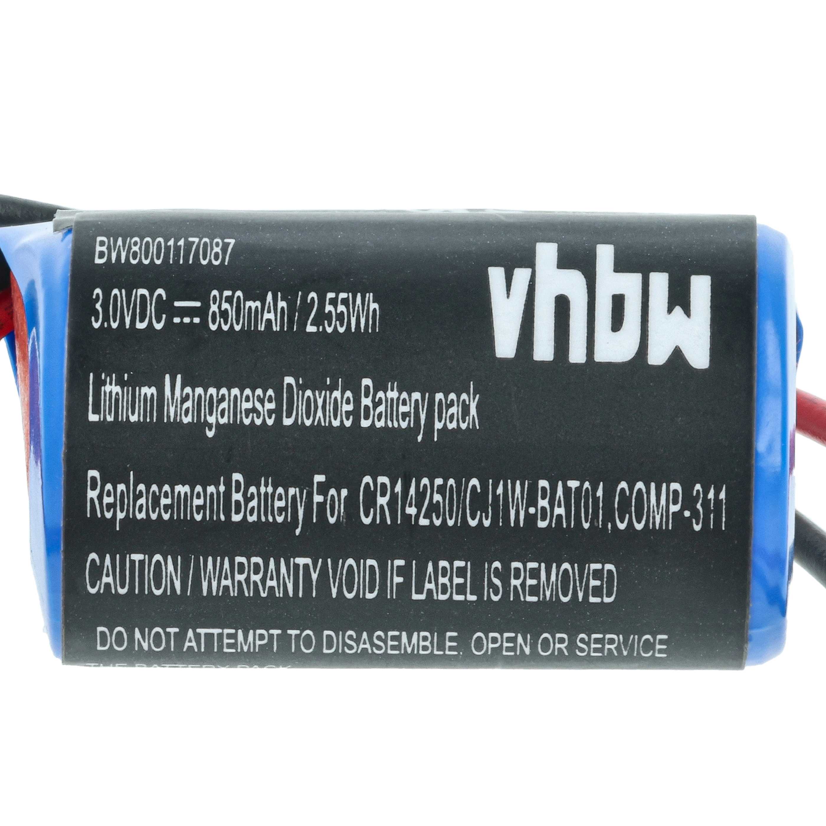 2x Batteries remplace Omron COMP-311, CJ1W-BAT01 pour unité de contrôle - 850mAh 3V Li-MnO2