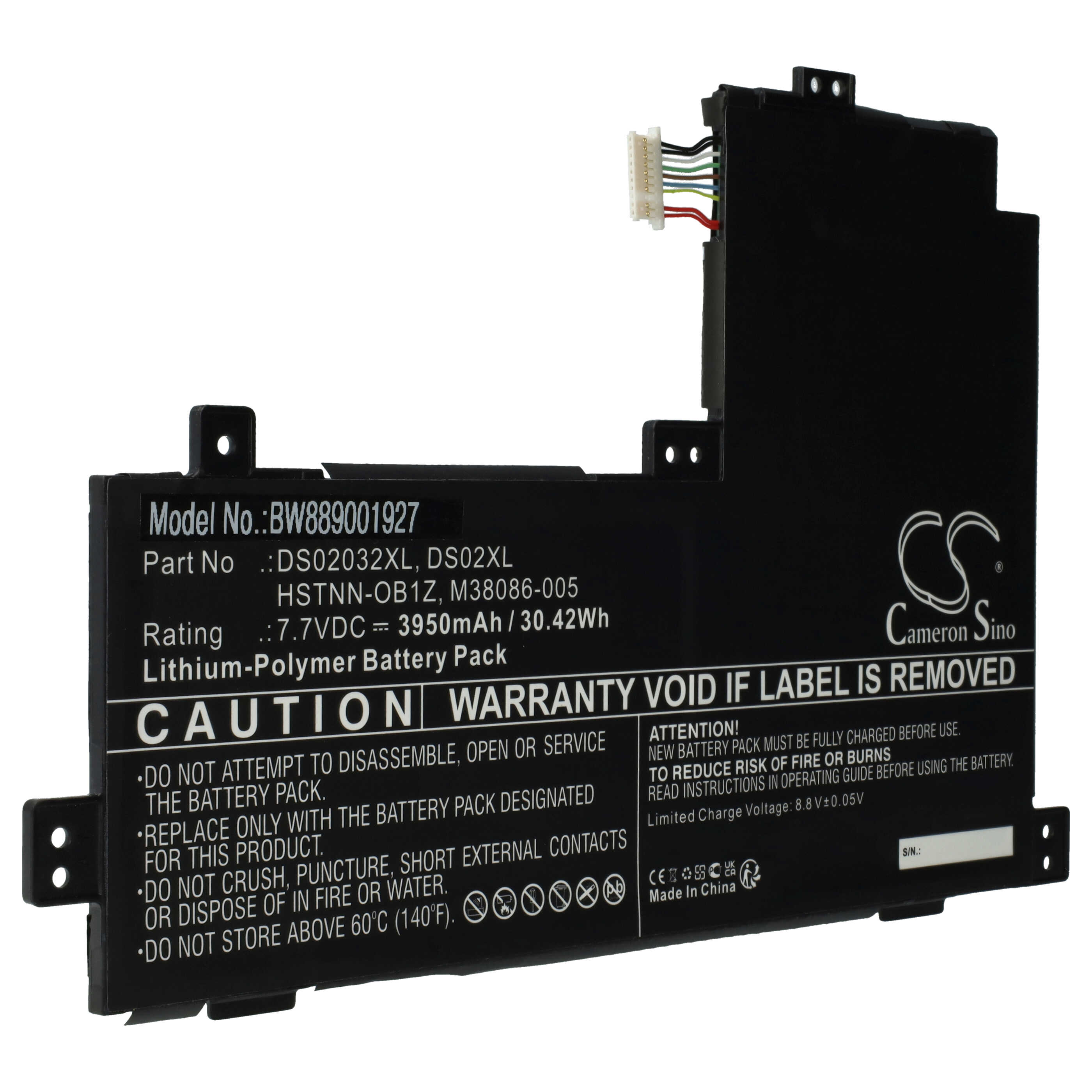 Akumulator do laptopa zamiennik HP M38086-005, HSTNN-OB1Z, DS02XL, DS02032XL - 3950 mAh 7,7 V LiPo, czarny